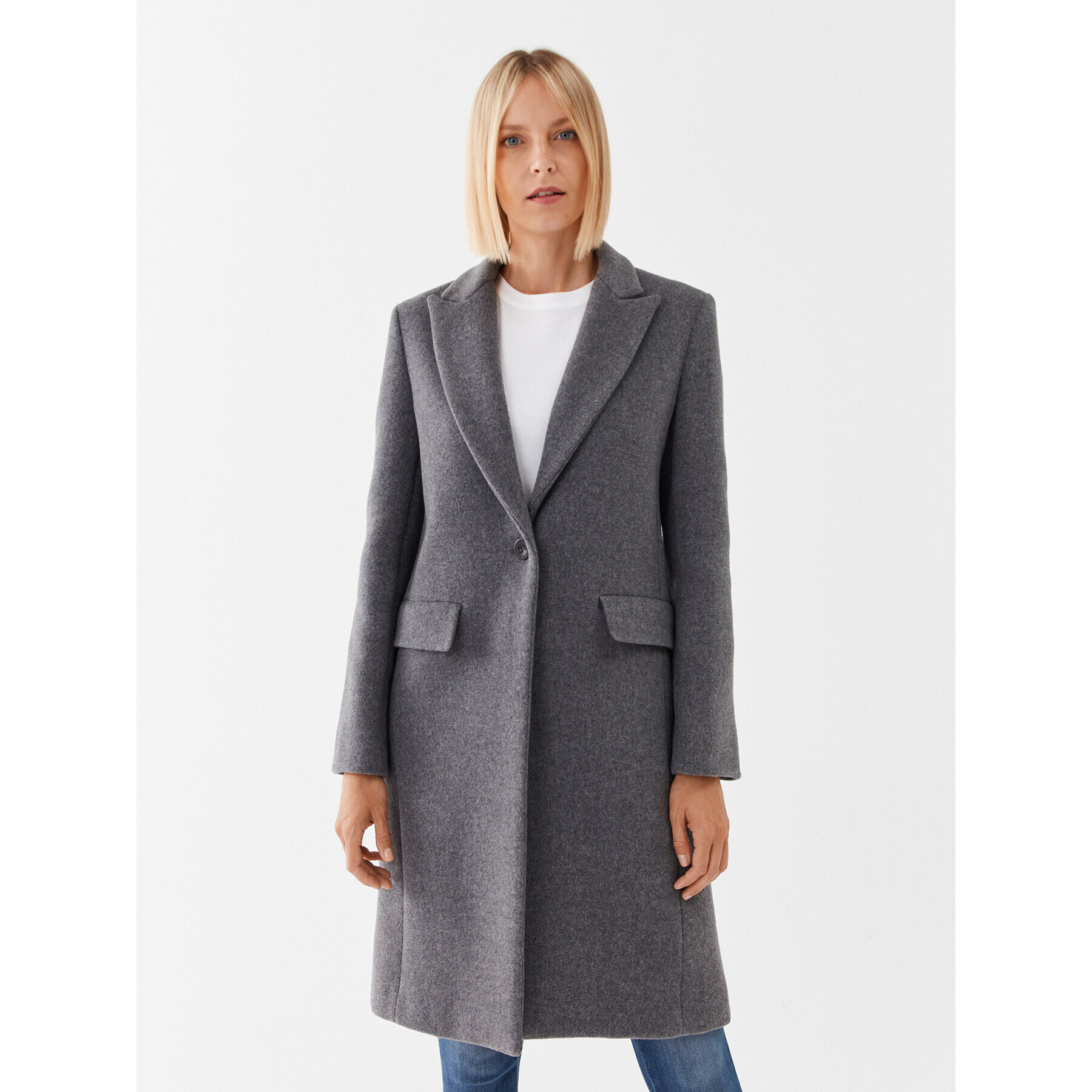 Marella Вълнено палто Affix 2330160237200 Сив Regular Fit - Pepit.bg