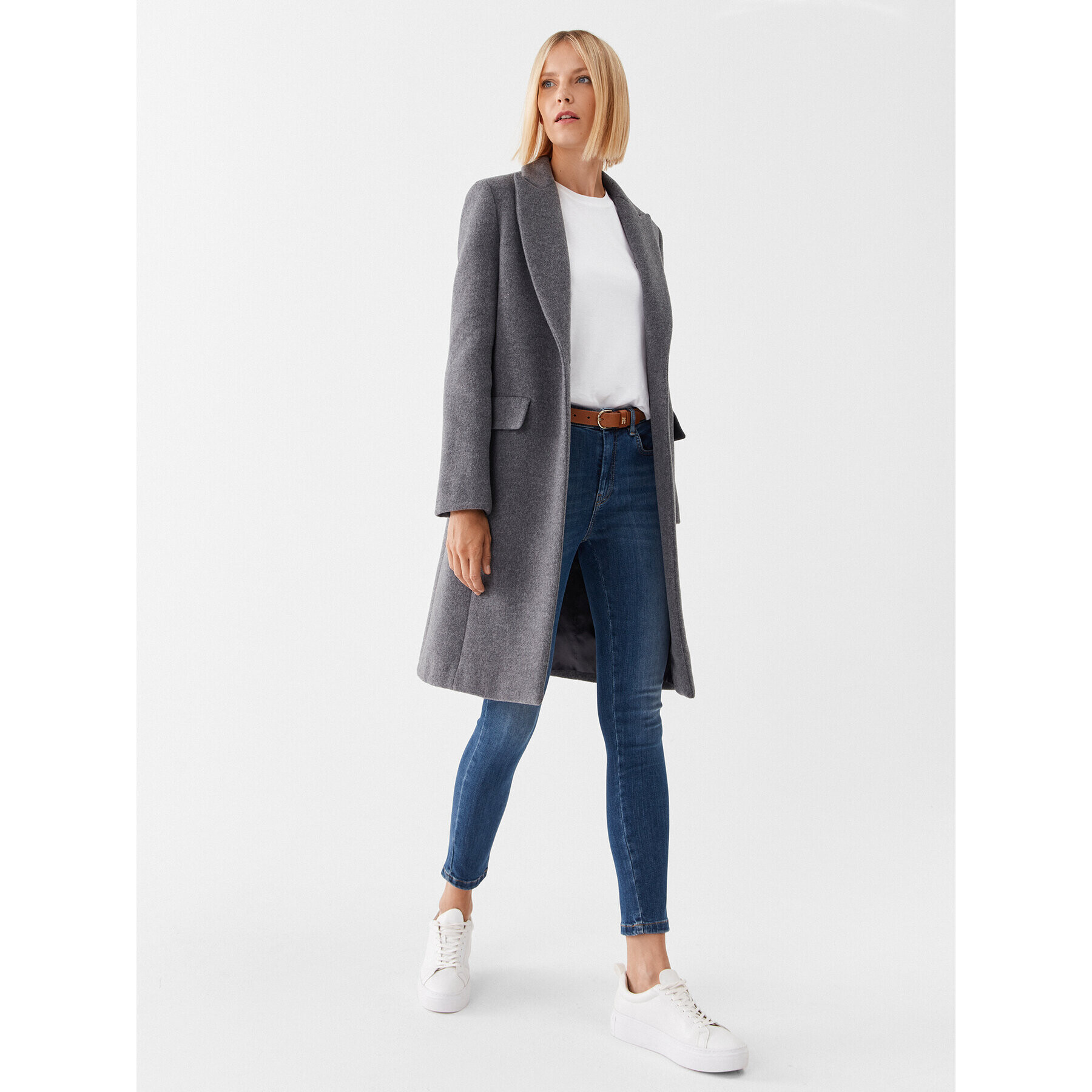 Marella Вълнено палто Affix 2330160237200 Сив Regular Fit - Pepit.bg