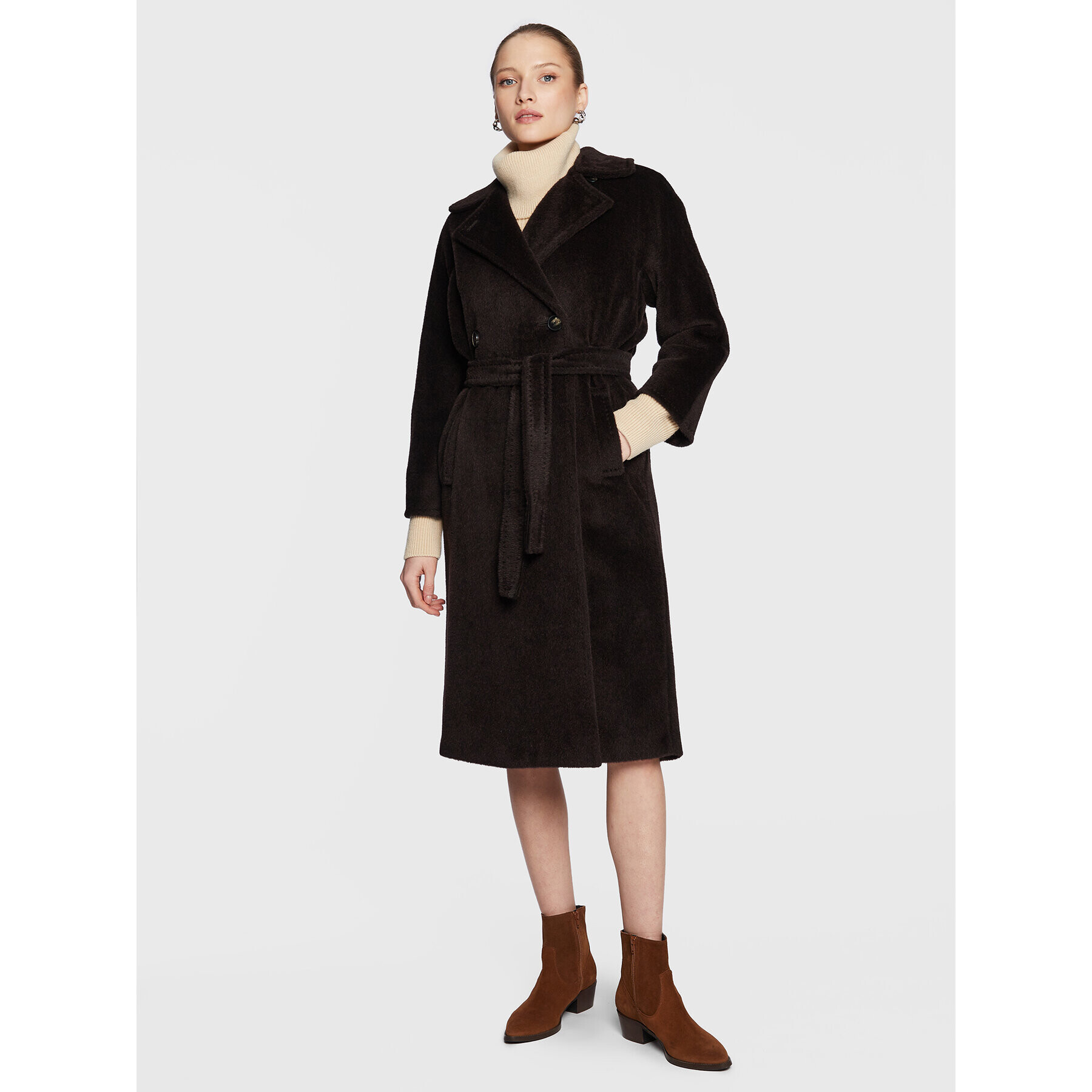 Marella Вълнено палто Alexia 30161326 Кафяв Regular Fit - Pepit.bg
