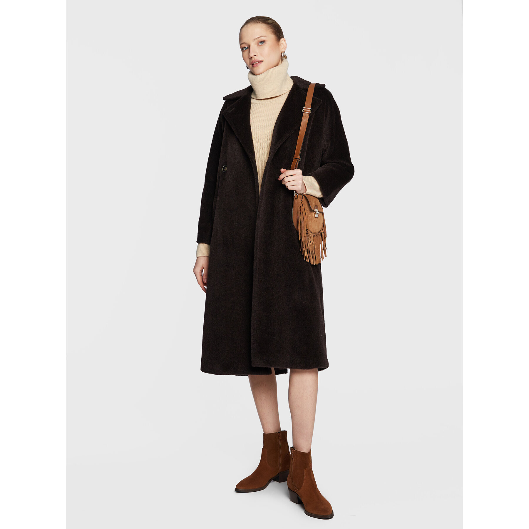 Marella Вълнено палто Alexia 30161326 Кафяв Regular Fit - Pepit.bg