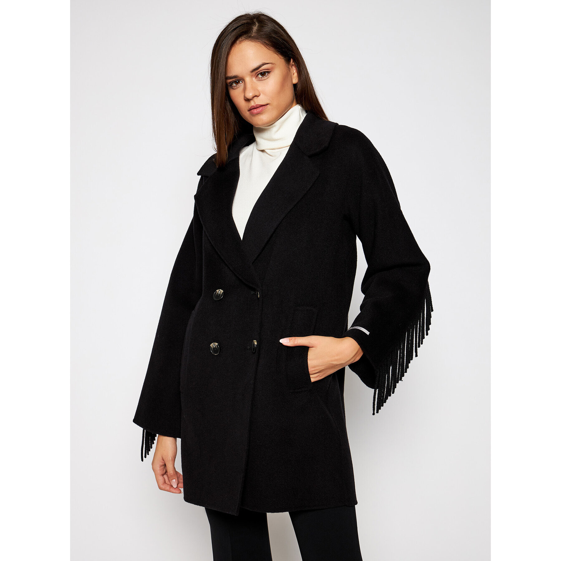 Marella Вълнено палто Colour 30860106 Черен Regular Fit - Pepit.bg