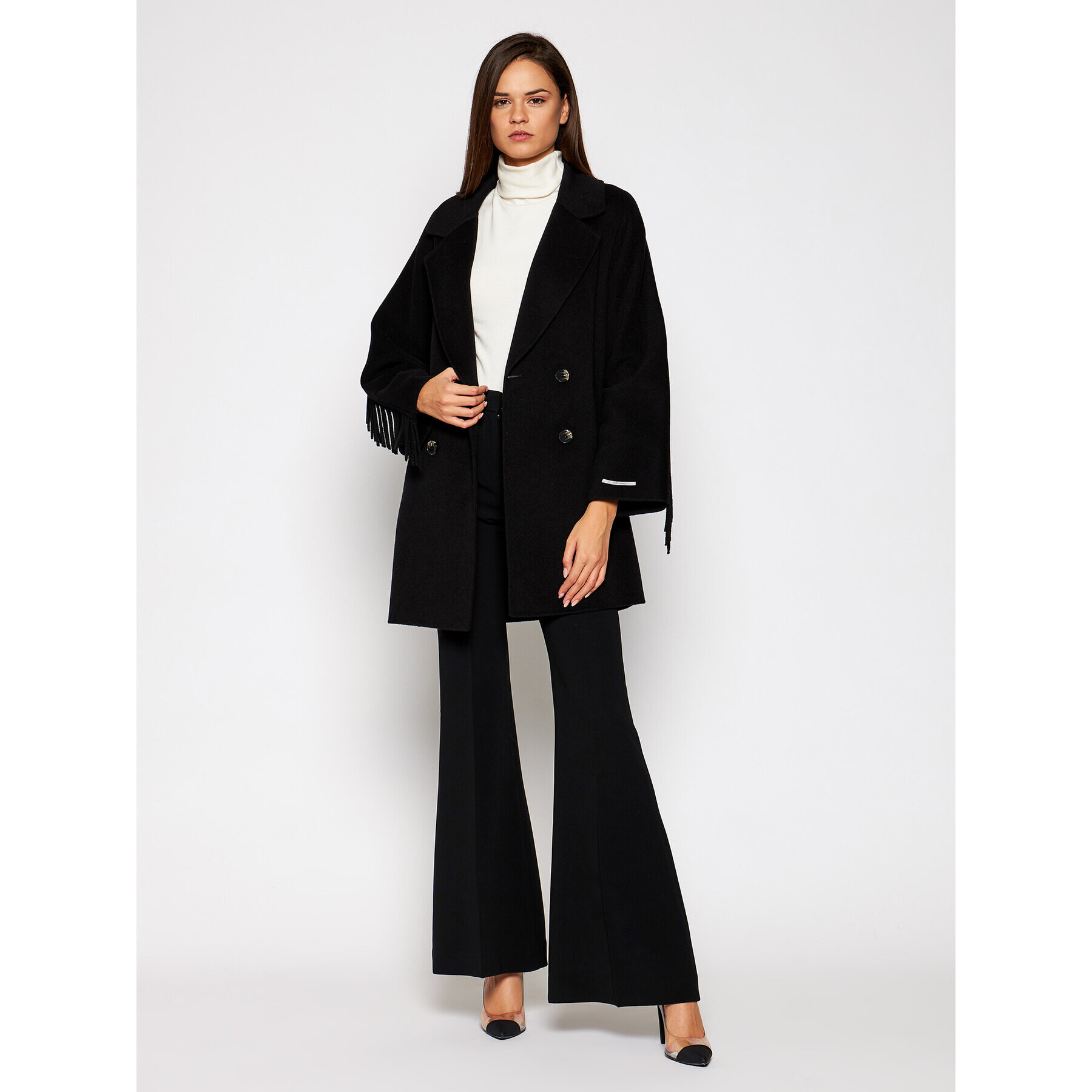 Marella Вълнено палто Colour 30860106 Черен Regular Fit - Pepit.bg
