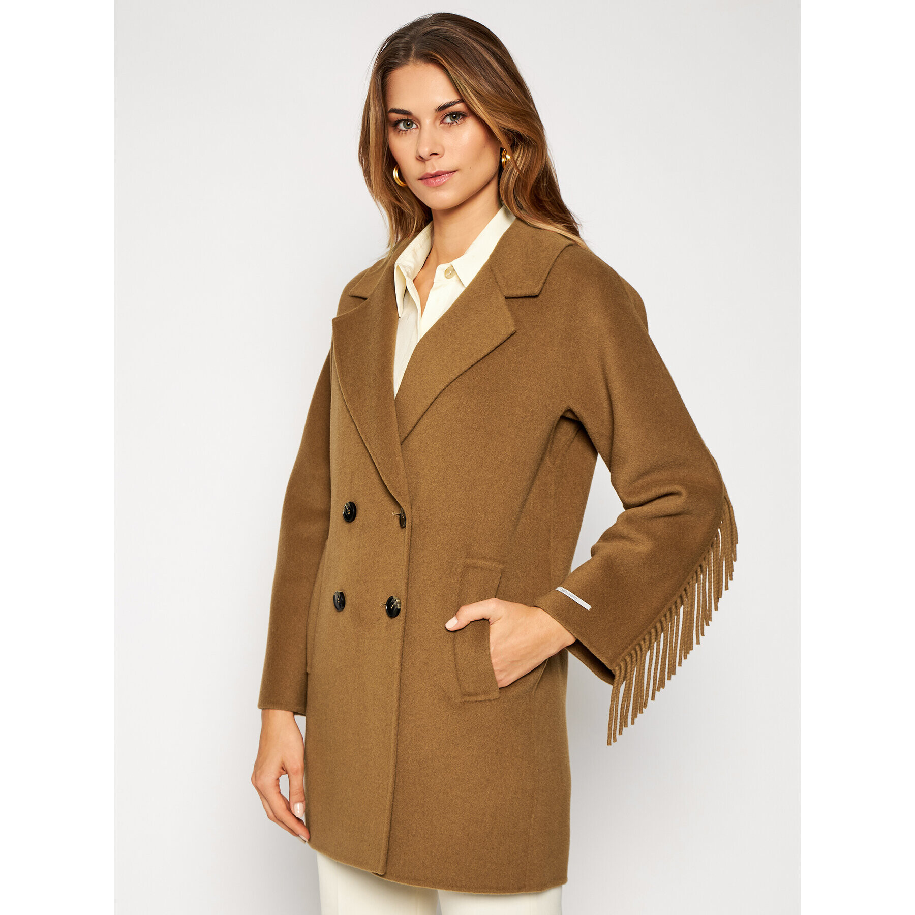 Marella Вълнено палто Colour 30860106 Кафяв Regular Fit - Pepit.bg