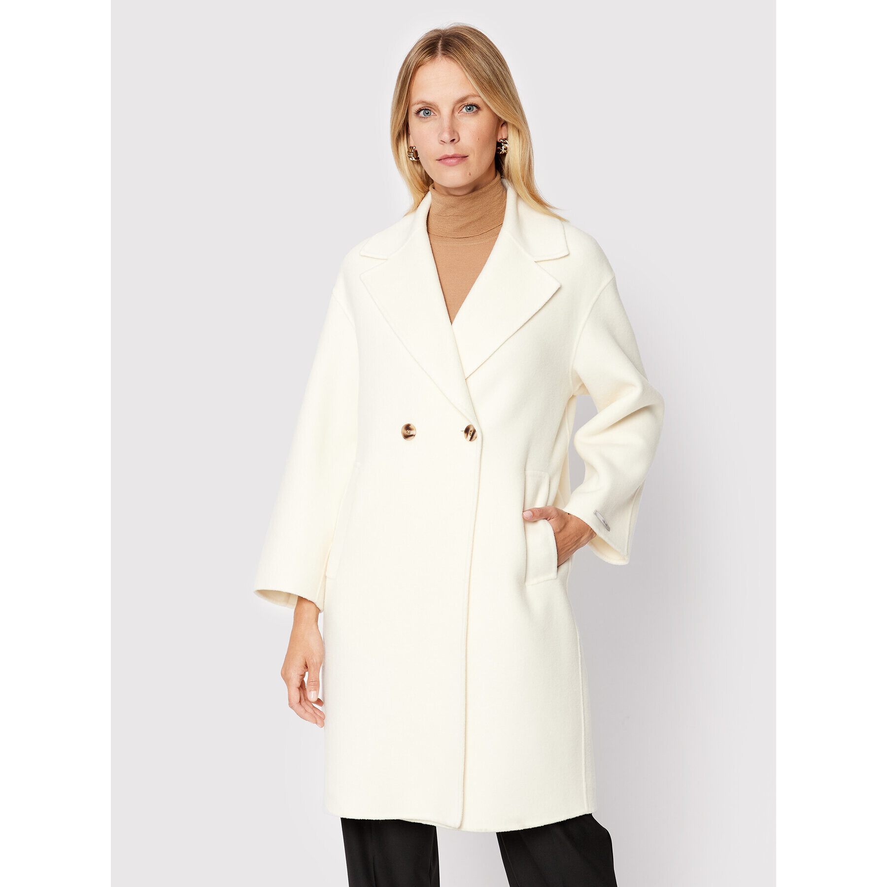 Marella Вълнено палто Harlem 30160628 Бежов Regular Fit - Pepit.bg