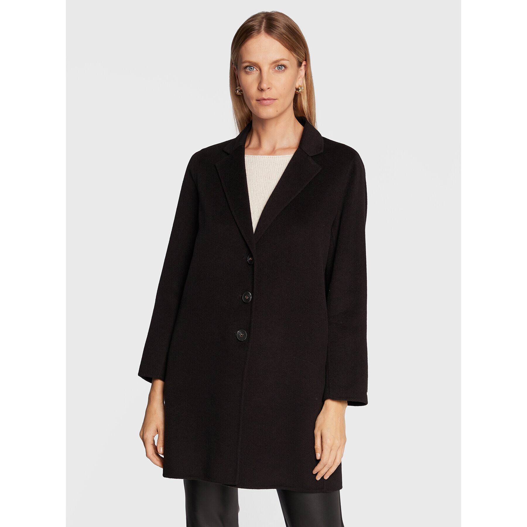 Marella Вълнено палто Miriam 30160828 Черен Regular Fit - Pepit.bg