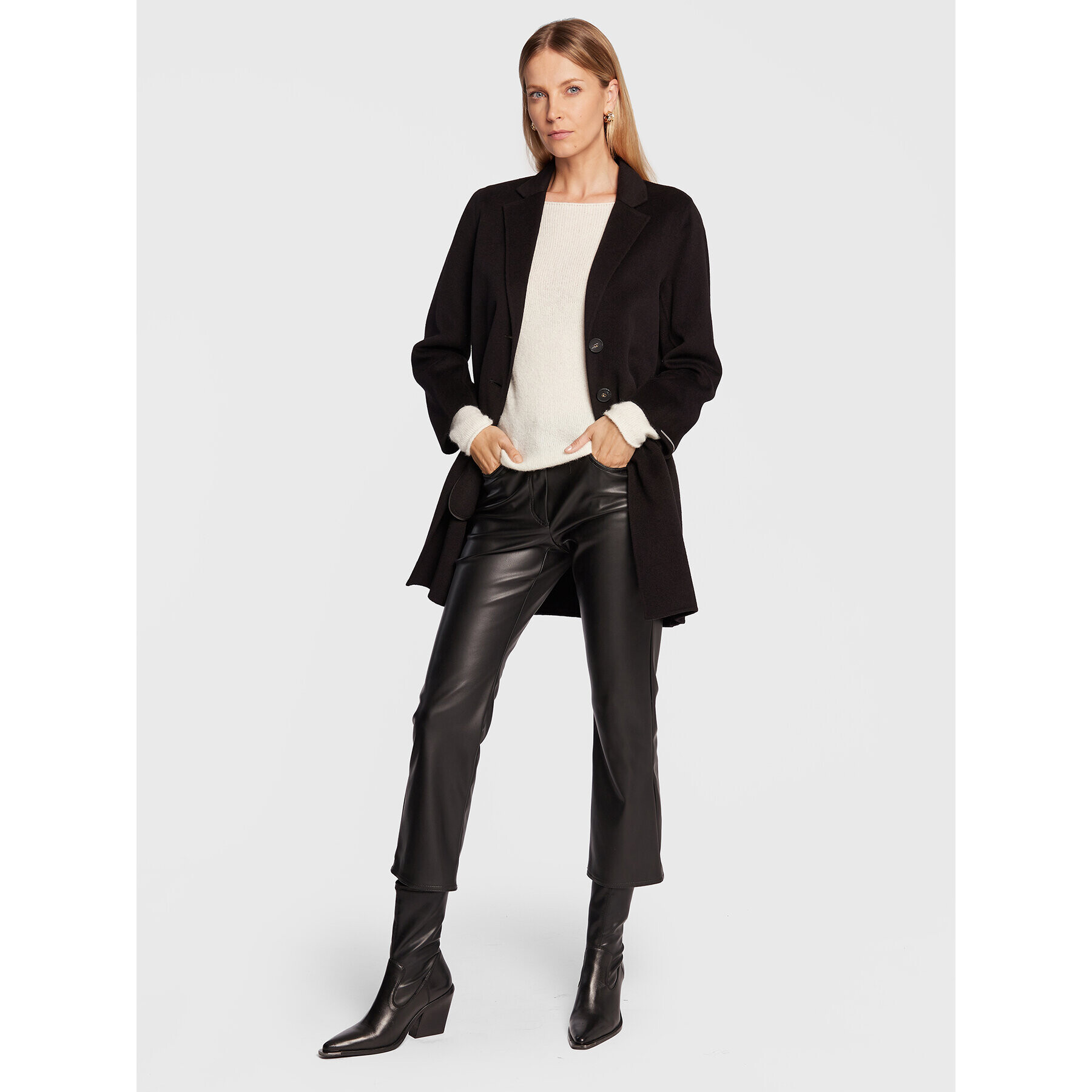 Marella Вълнено палто Miriam 30160828 Черен Regular Fit - Pepit.bg