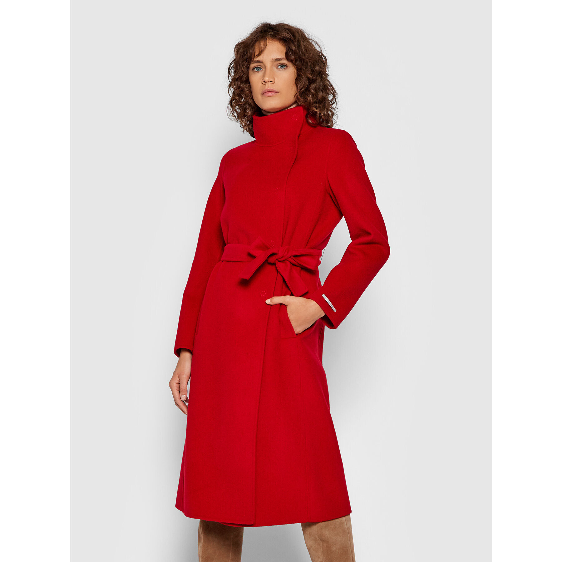 Marella Вълнено палто Raduno 30160218 Червен Regular Fit - Pepit.bg