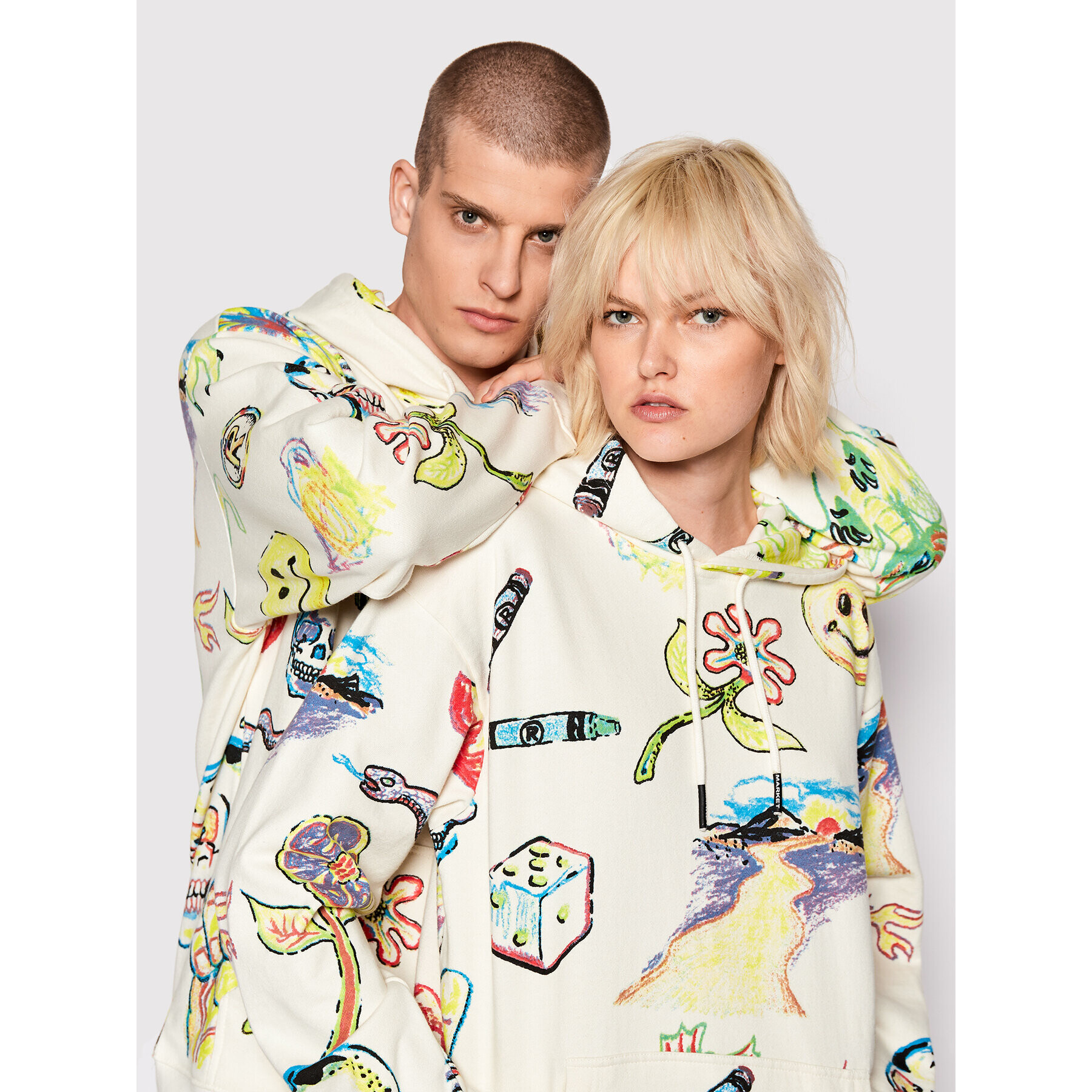 Market Суитшърт Unisex SMILEY Coloring Book 397000382 Бежов Relaxed Fit - Pepit.bg