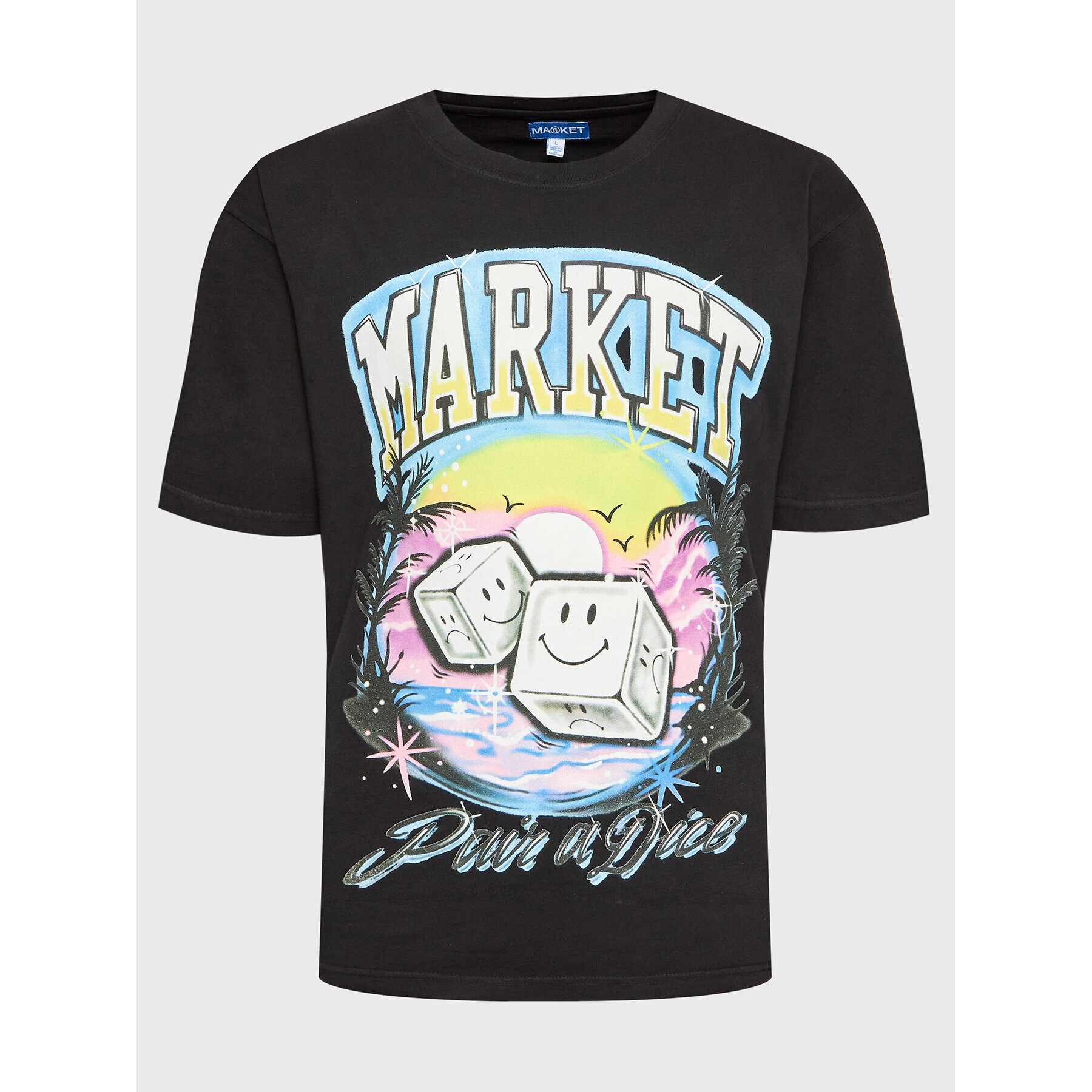 Market Тишърт 399001360 Черен Regular Fit - Pepit.bg