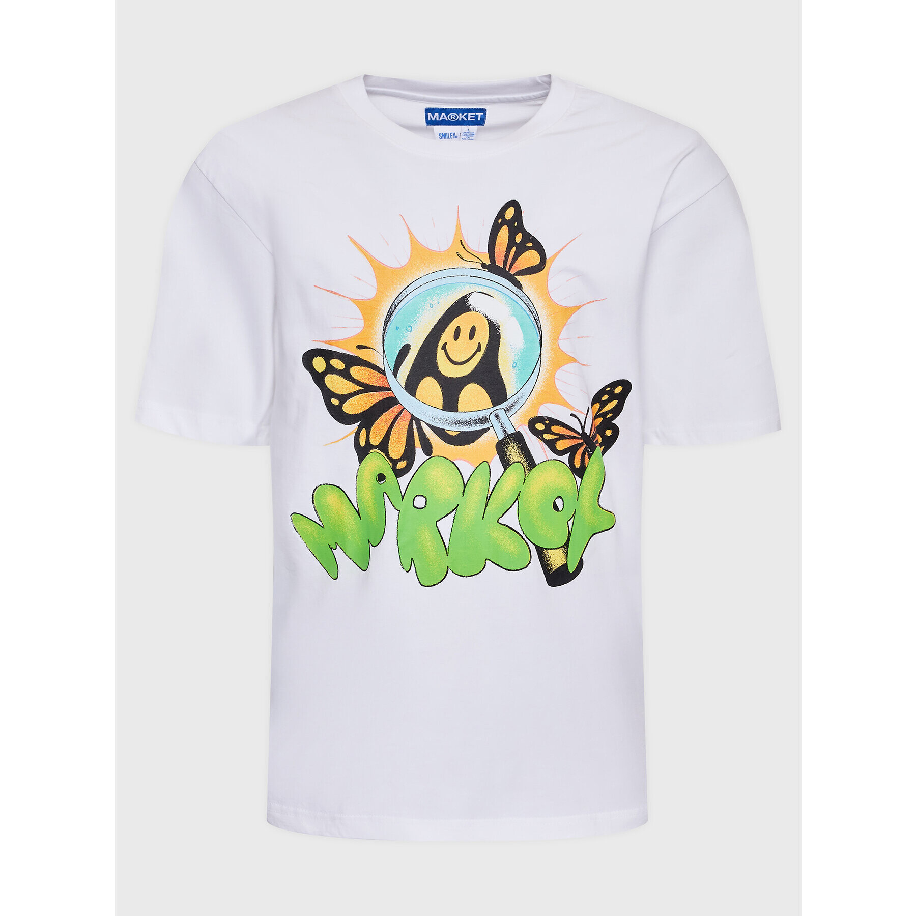 Market Тишърт SMILEY 399001349 Бял Regular Fit - Pepit.bg