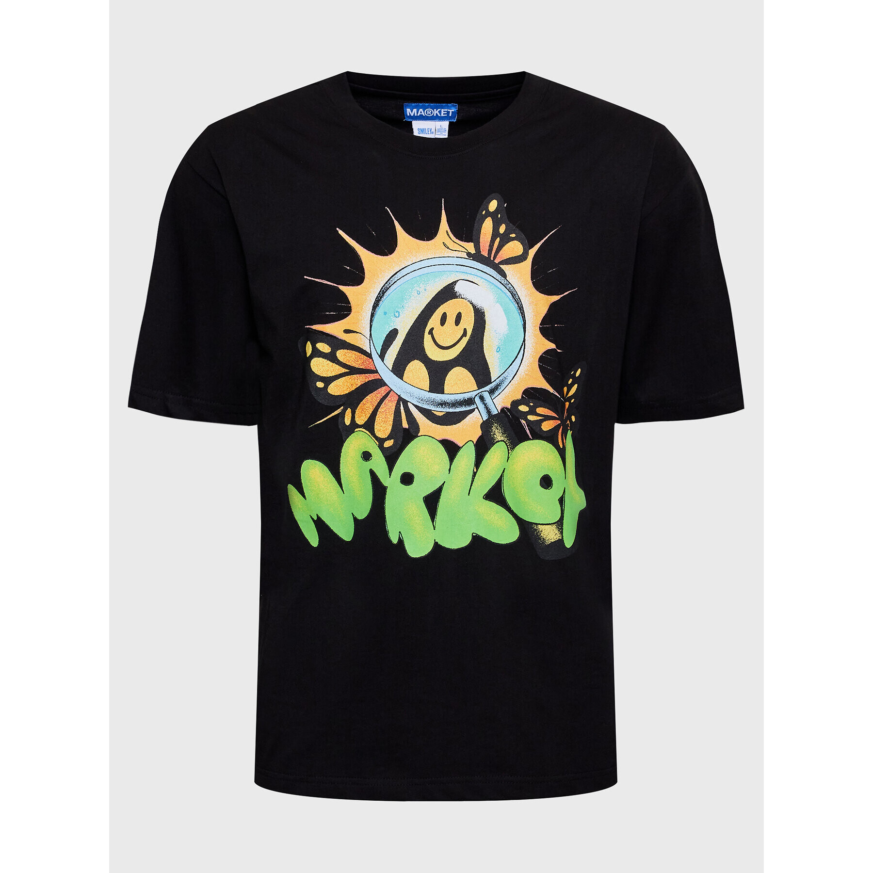 Market Тишърт SMILEY 399001349 Черен Regular Fit - Pepit.bg