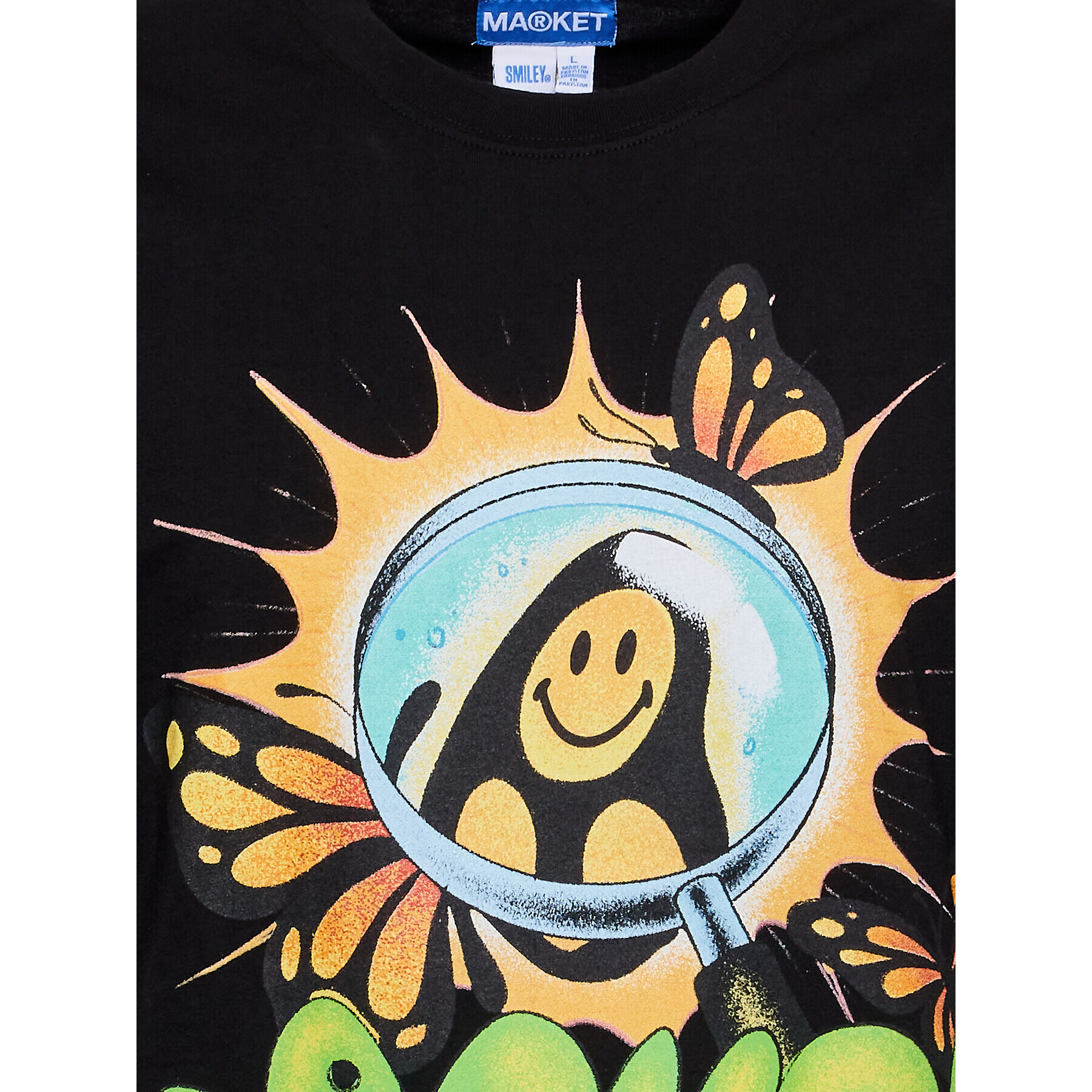 Market Тишърт SMILEY 399001349 Черен Regular Fit - Pepit.bg