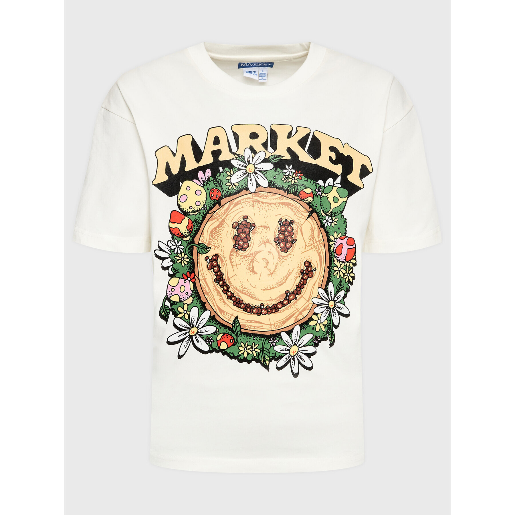 Market Тишърт SMILEY 399001352 Бял Regular Fit - Pepit.bg