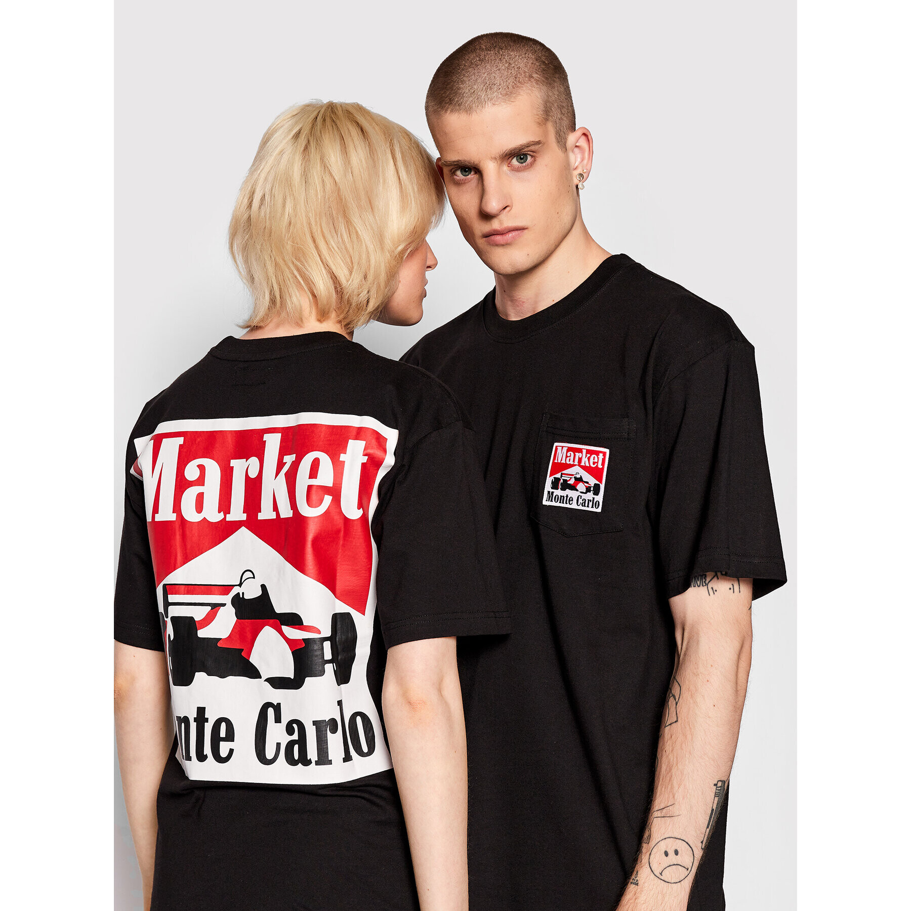 Market Тишърт Unisex Racing Logo 399001071 Черен Relaxed Fit - Pepit.bg