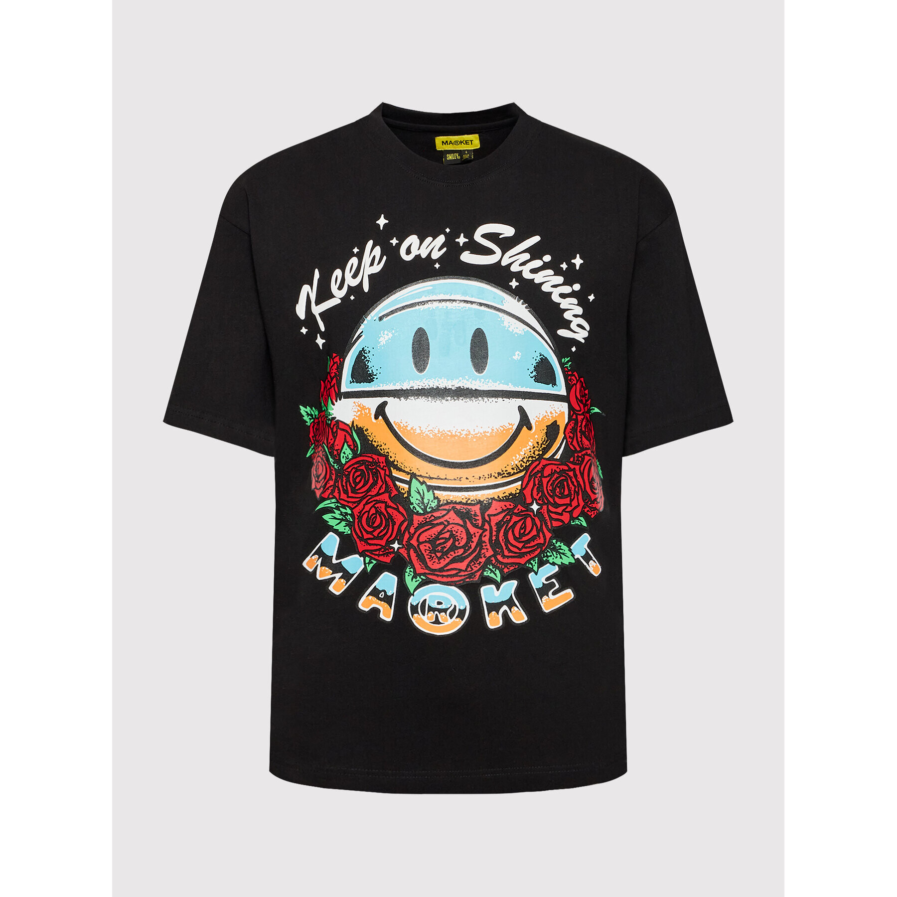 Market Тишърт Unisex SMILEY Keep On Shining 399001061 Черен Regular Fit - Pepit.bg