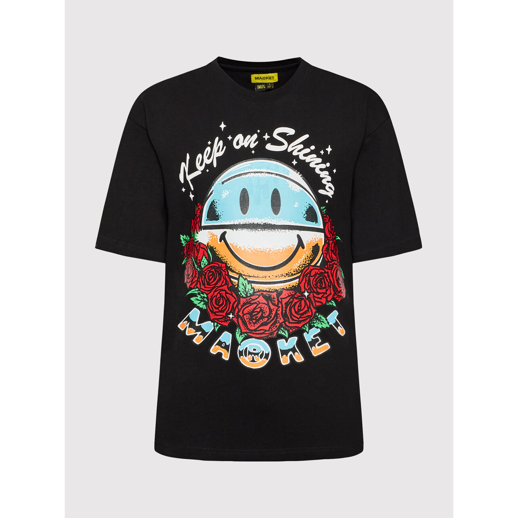 Market Тишърт Unisex SMILEY Keep On Shining 399001061 Черен Regular Fit - Pepit.bg