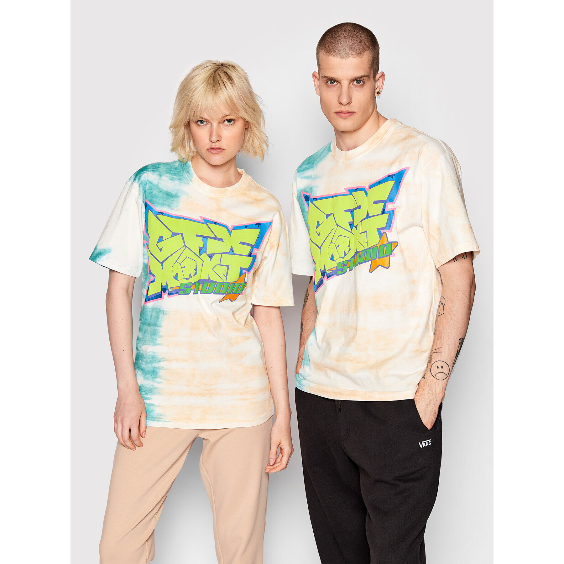 Market Тишърт Unisex Studio Tie Dye 399001076 Цветен Relaxed Fit - Pepit.bg