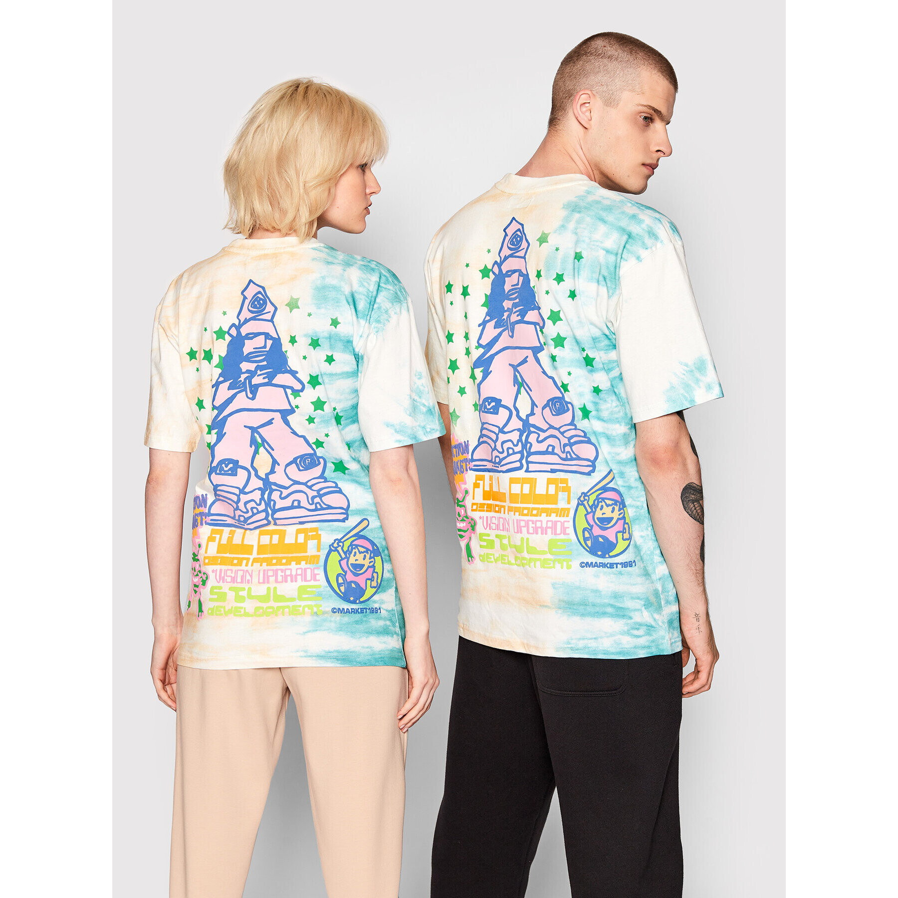 Market Тишърт Unisex Studio Tie Dye 399001076 Цветен Relaxed Fit - Pepit.bg