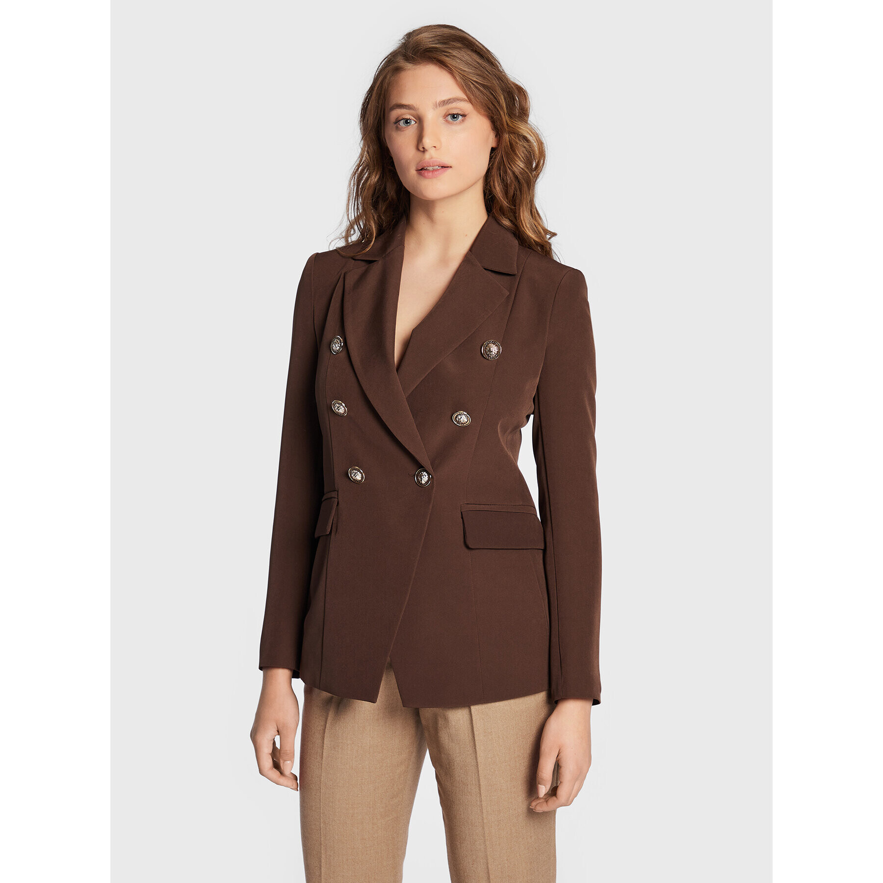 Maryley Блейзър 22IB139/41CI Кафяв Regular Fit - Pepit.bg