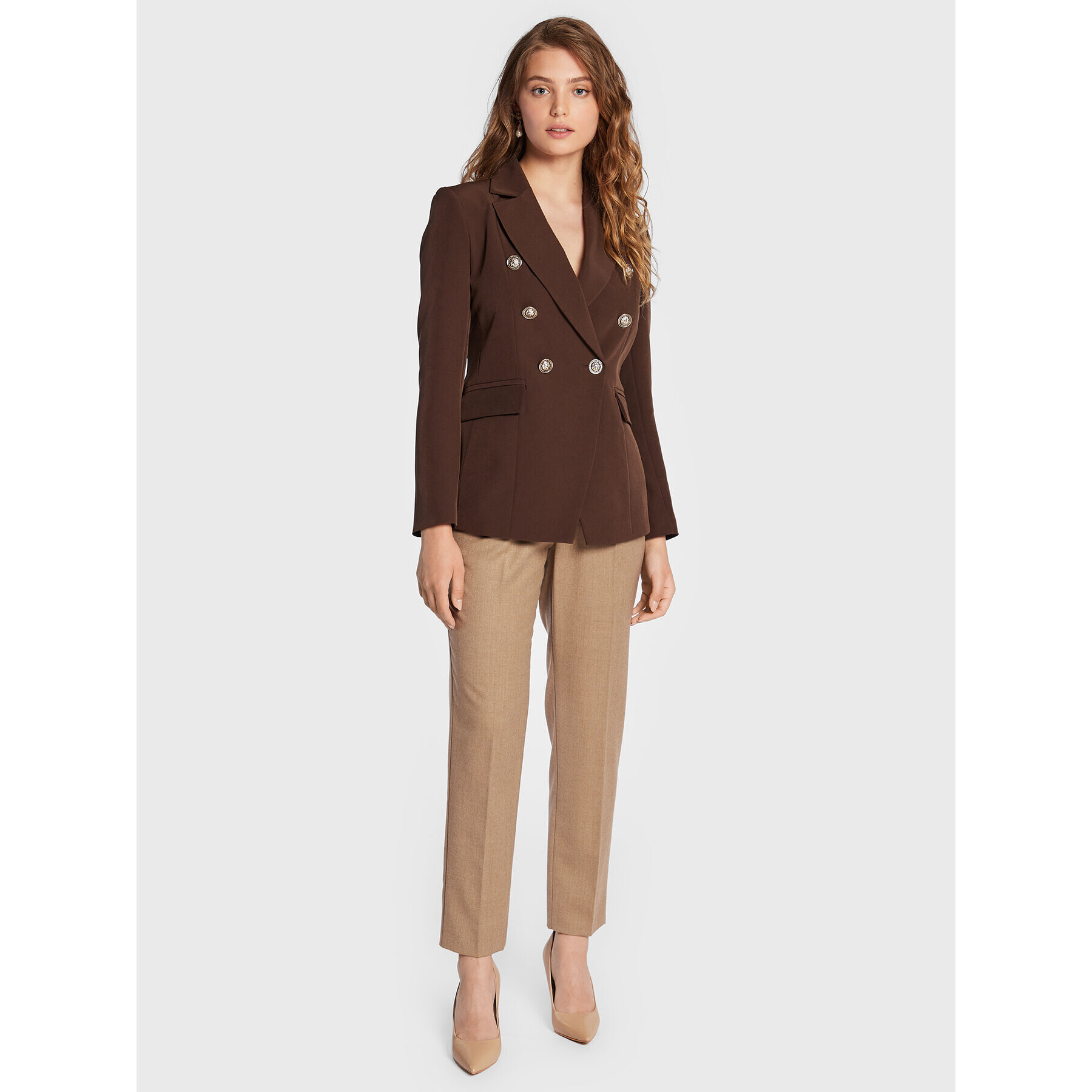 Maryley Блейзър 22IB139/41CI Кафяв Regular Fit - Pepit.bg