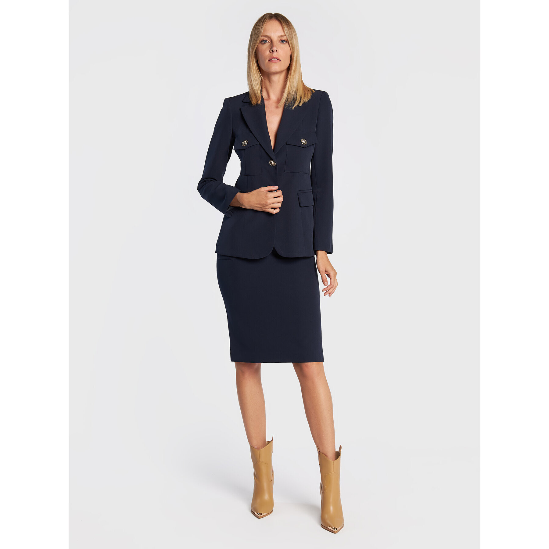 Maryley Миди пола 22IB700/41BL Тъмносин Regular Fit - Pepit.bg