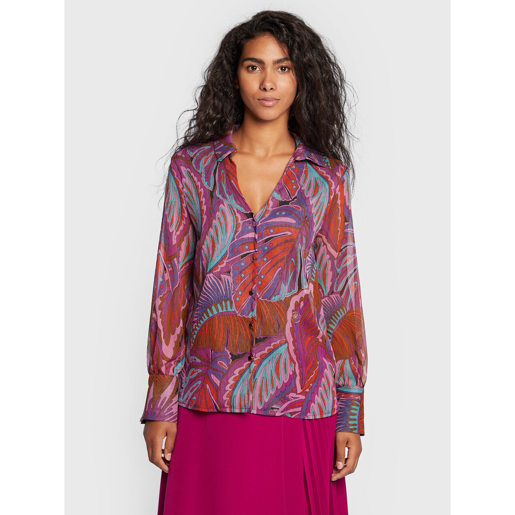 Maryley Риза 22IB022/14RO Виолетов Regular Fit - Pepit.bg