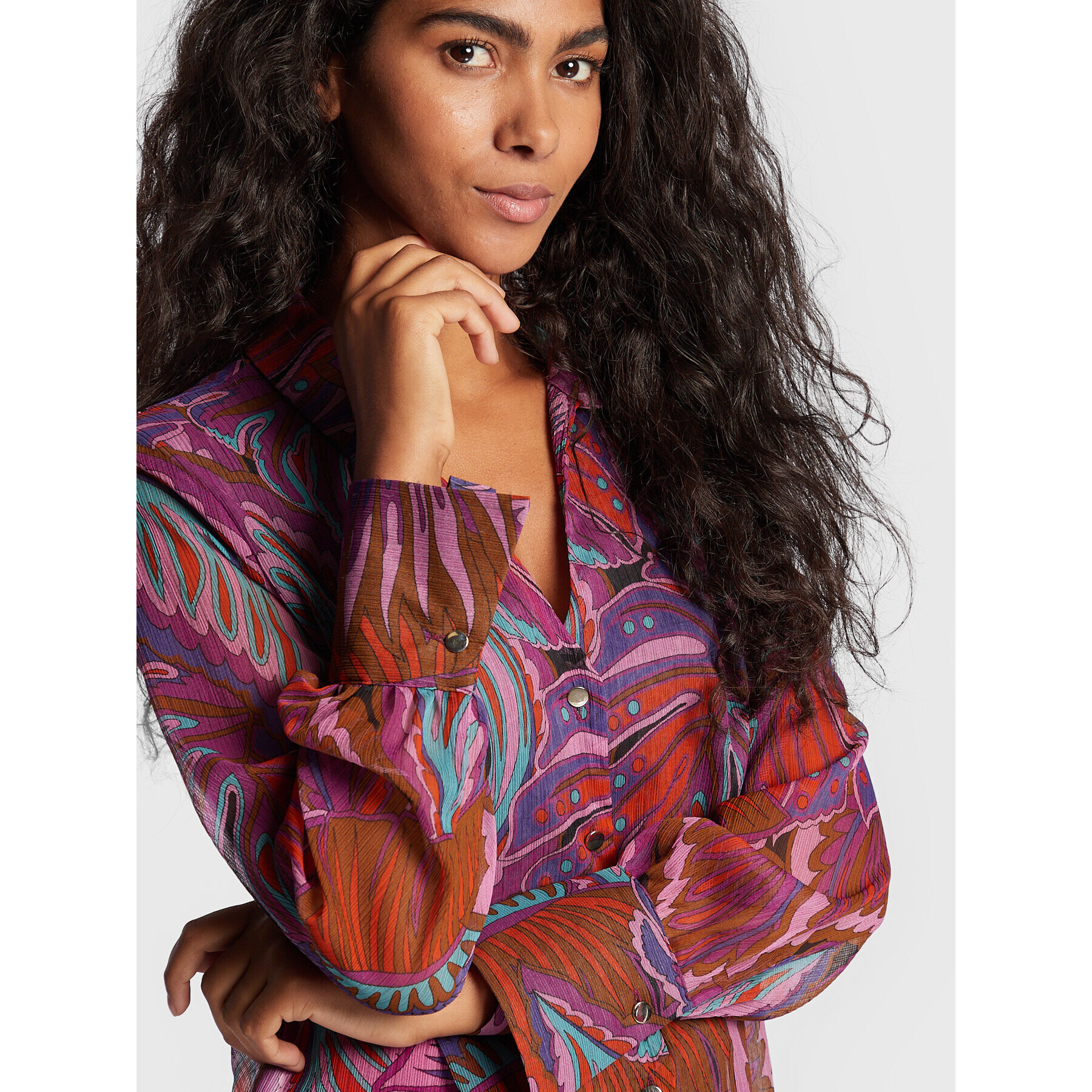 Maryley Риза 22IB022/14RO Виолетов Regular Fit - Pepit.bg