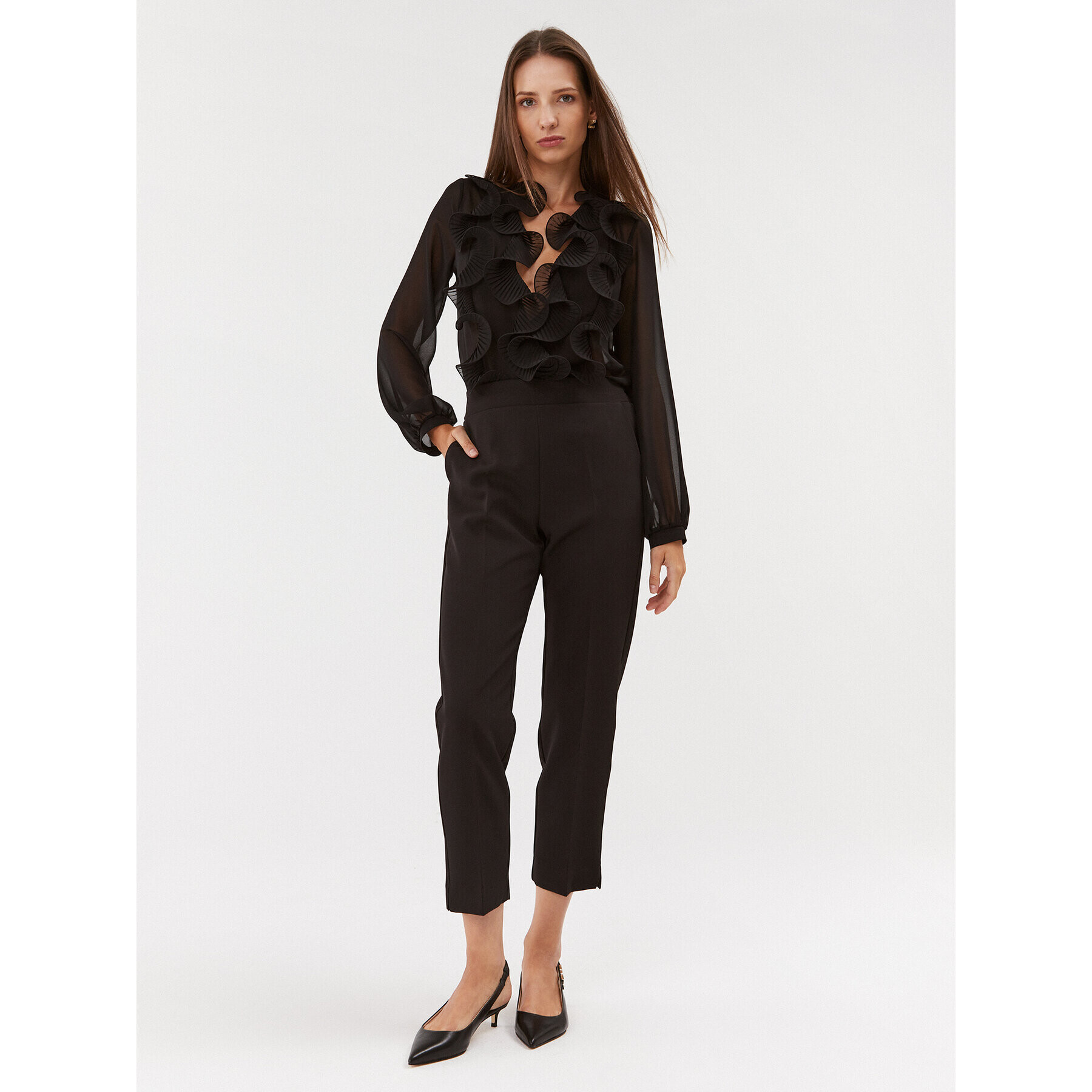 Maryley Текстилни панталони 23IB616/41BK Черен Regular Fit - Pepit.bg