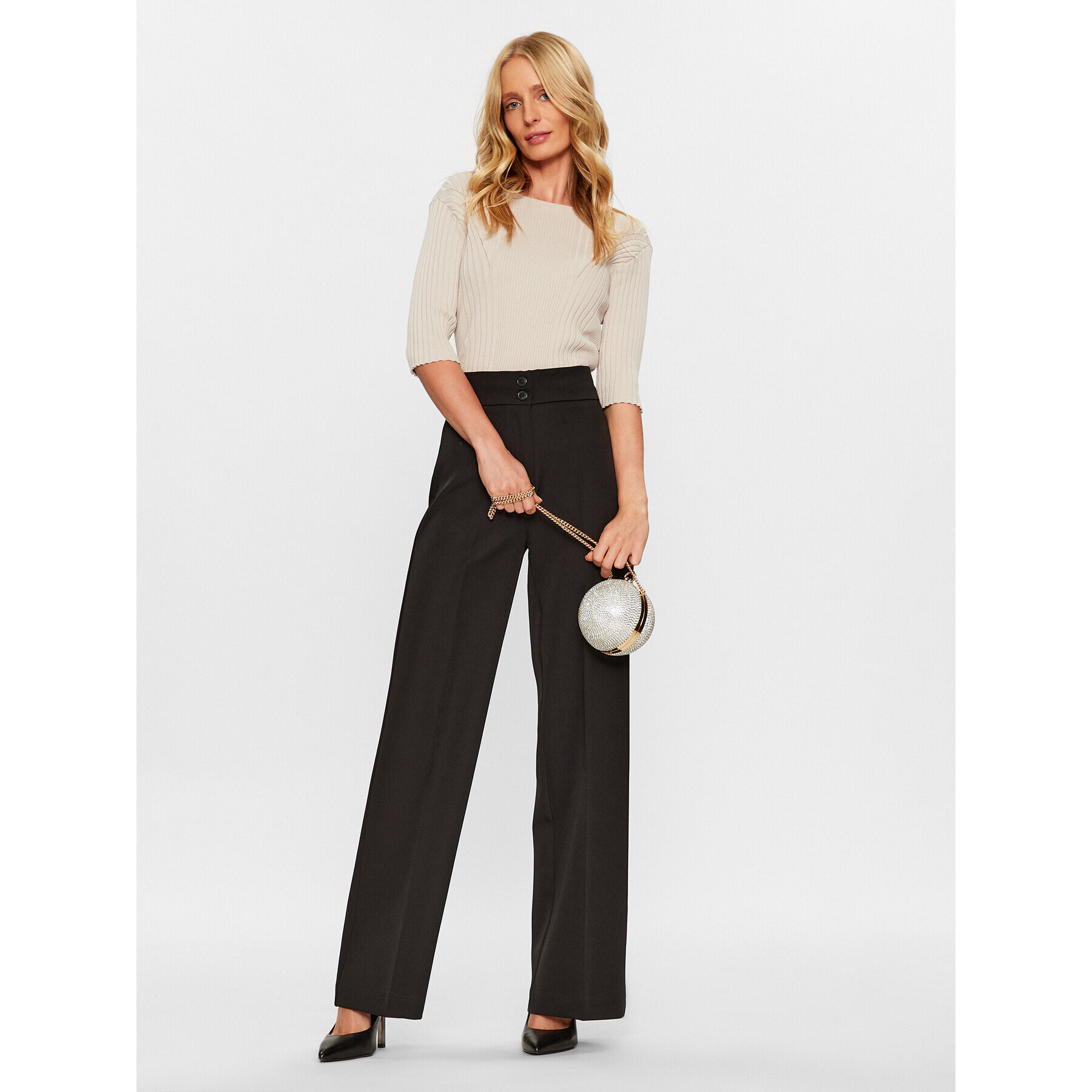 Maryley Текстилни панталони 23IB680/41BK Черен Regular Fit - Pepit.bg