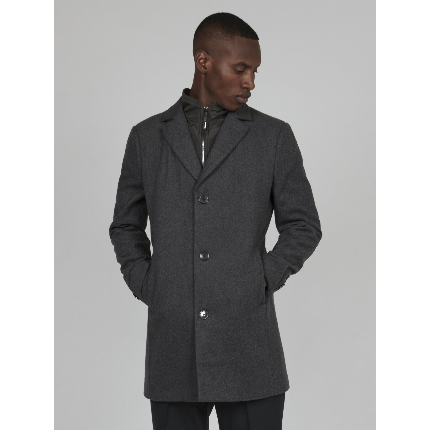 Matinique Вълнено палто 30206267 Сив Regular Fit - Pepit.bg