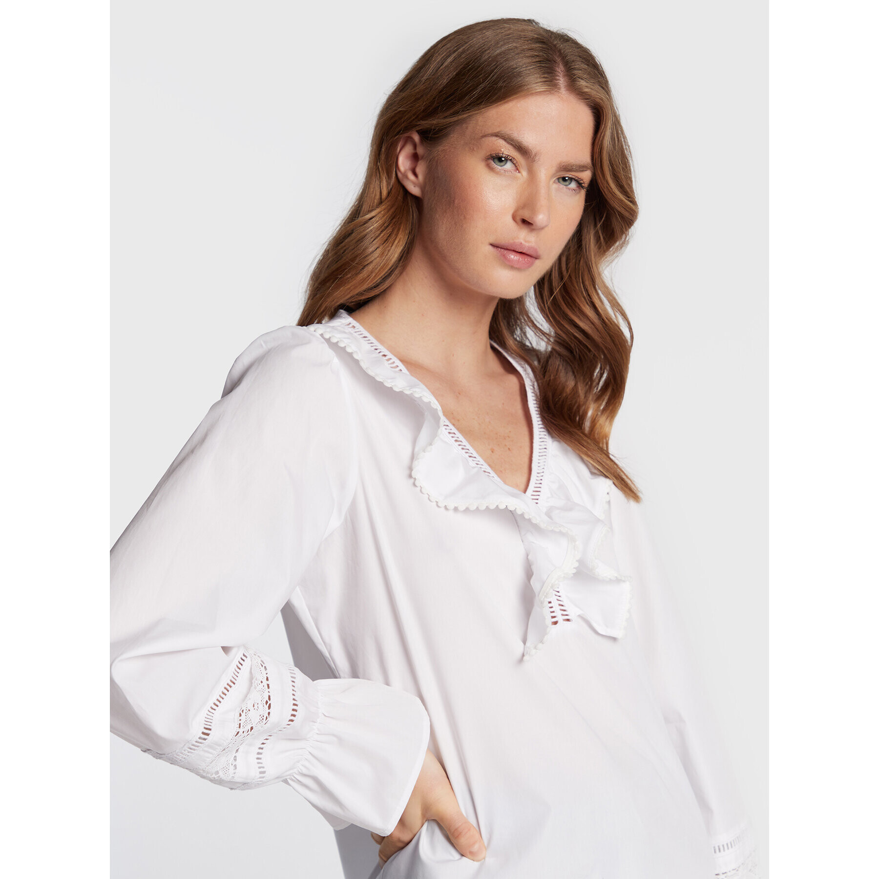 MAX&Co. Блуза Raro 71140822 Бял Relaxed Fit - Pepit.bg