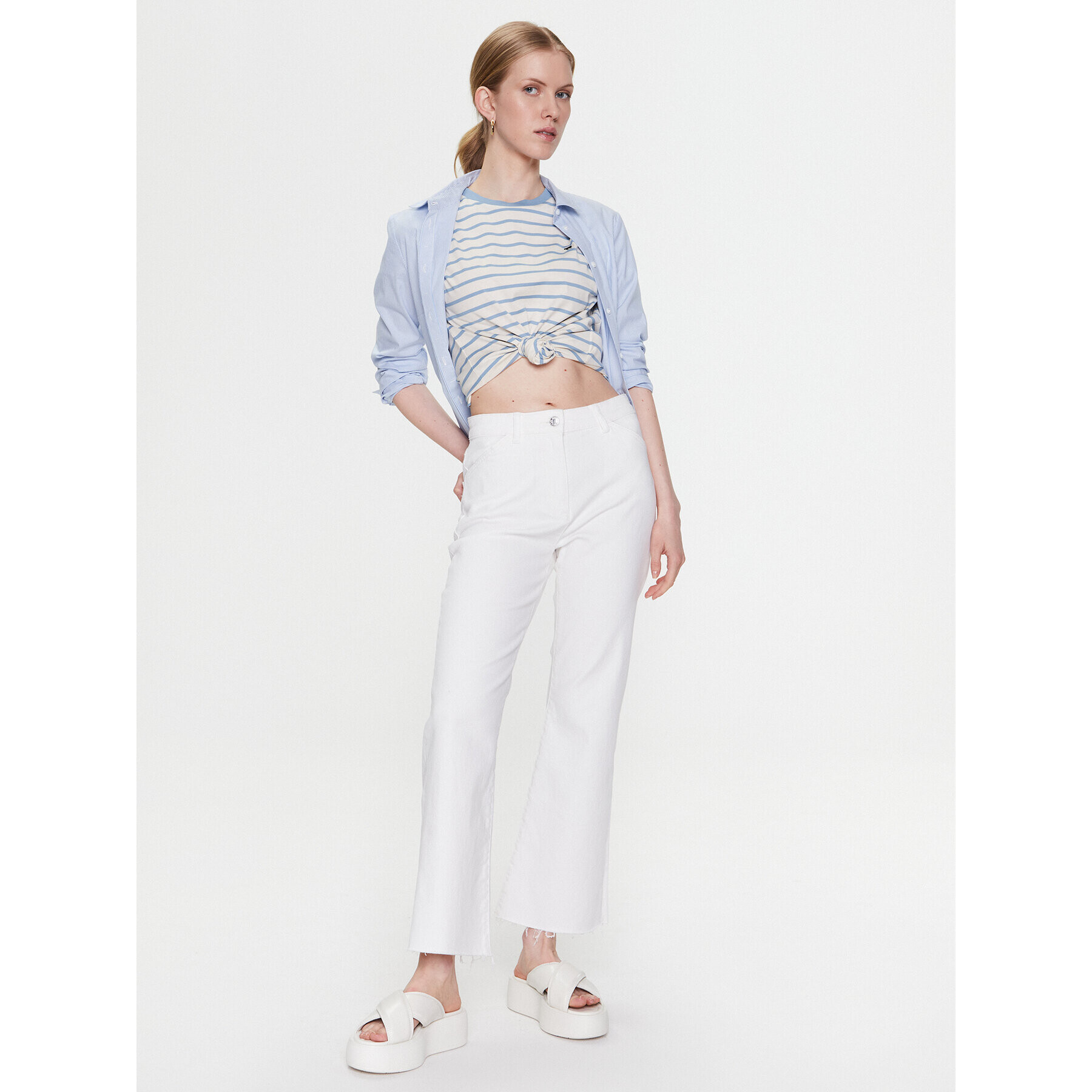 MAX&Co. Дънки Sandiego 41310123 Бял Wide Leg - Pepit.bg