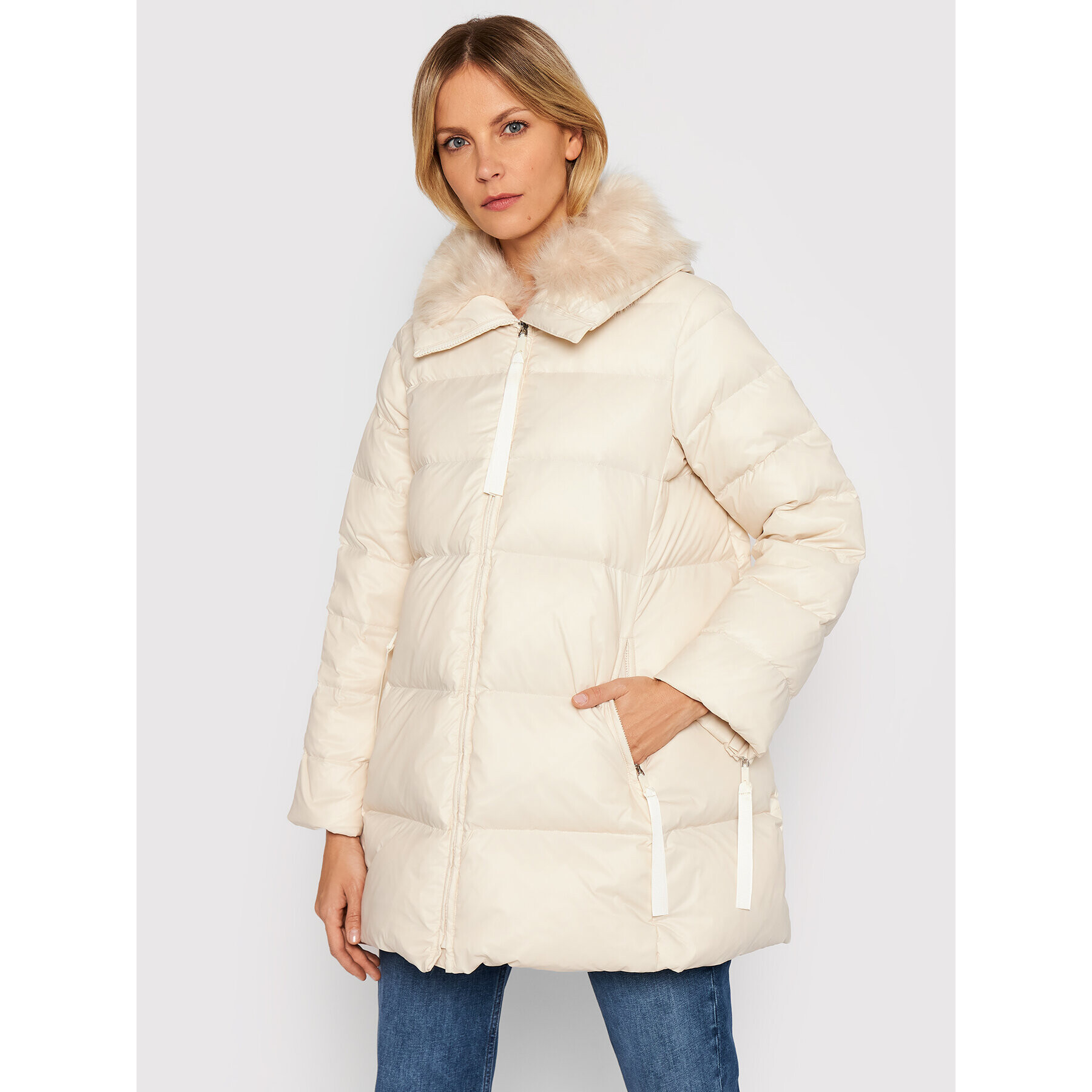 MAX&Co. Пухено яке Navale 74840421 Бежов Regular Fit - Pepit.bg