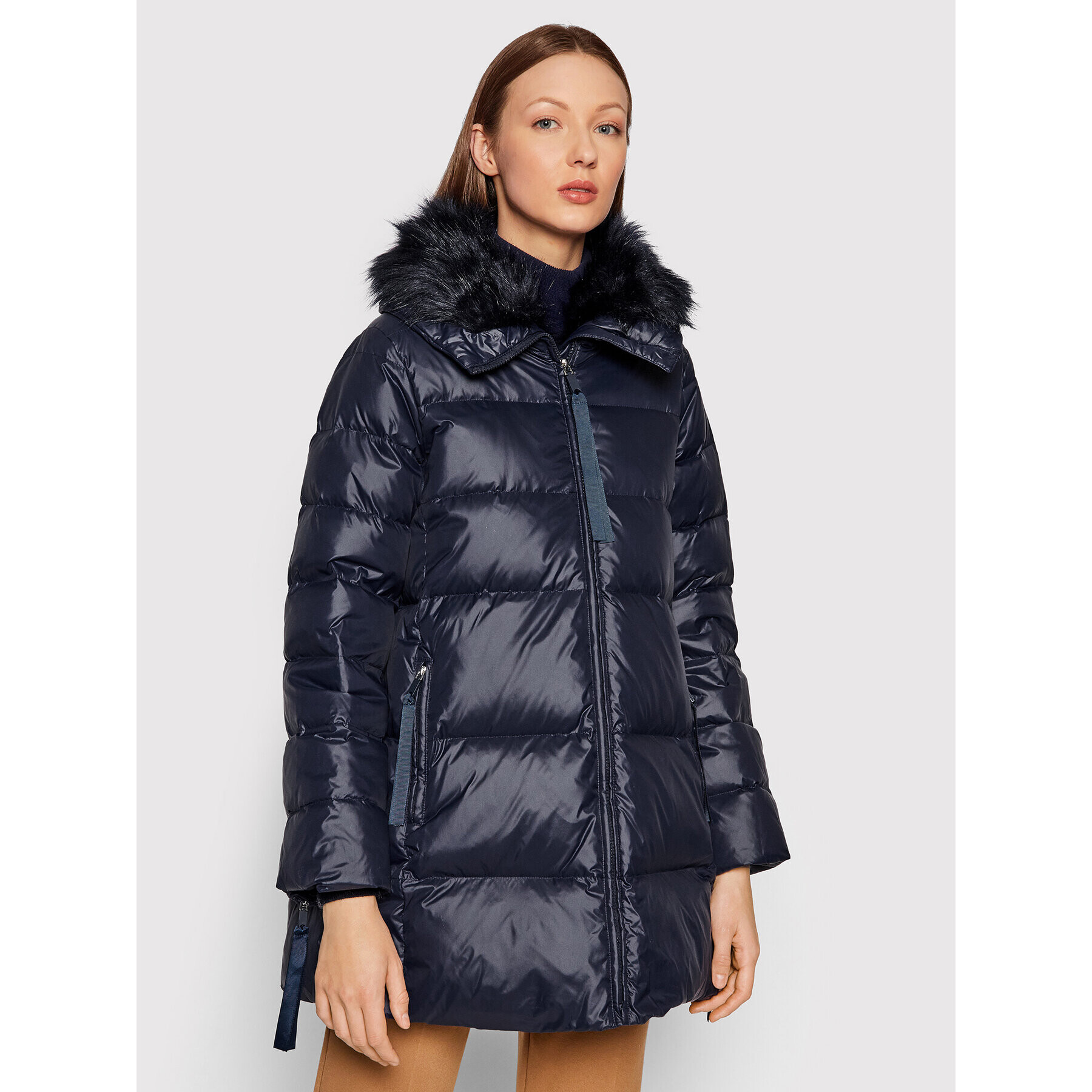 MAX&Co. Пухено яке Navale 74840421 Тъмносин Regular Fit - Pepit.bg