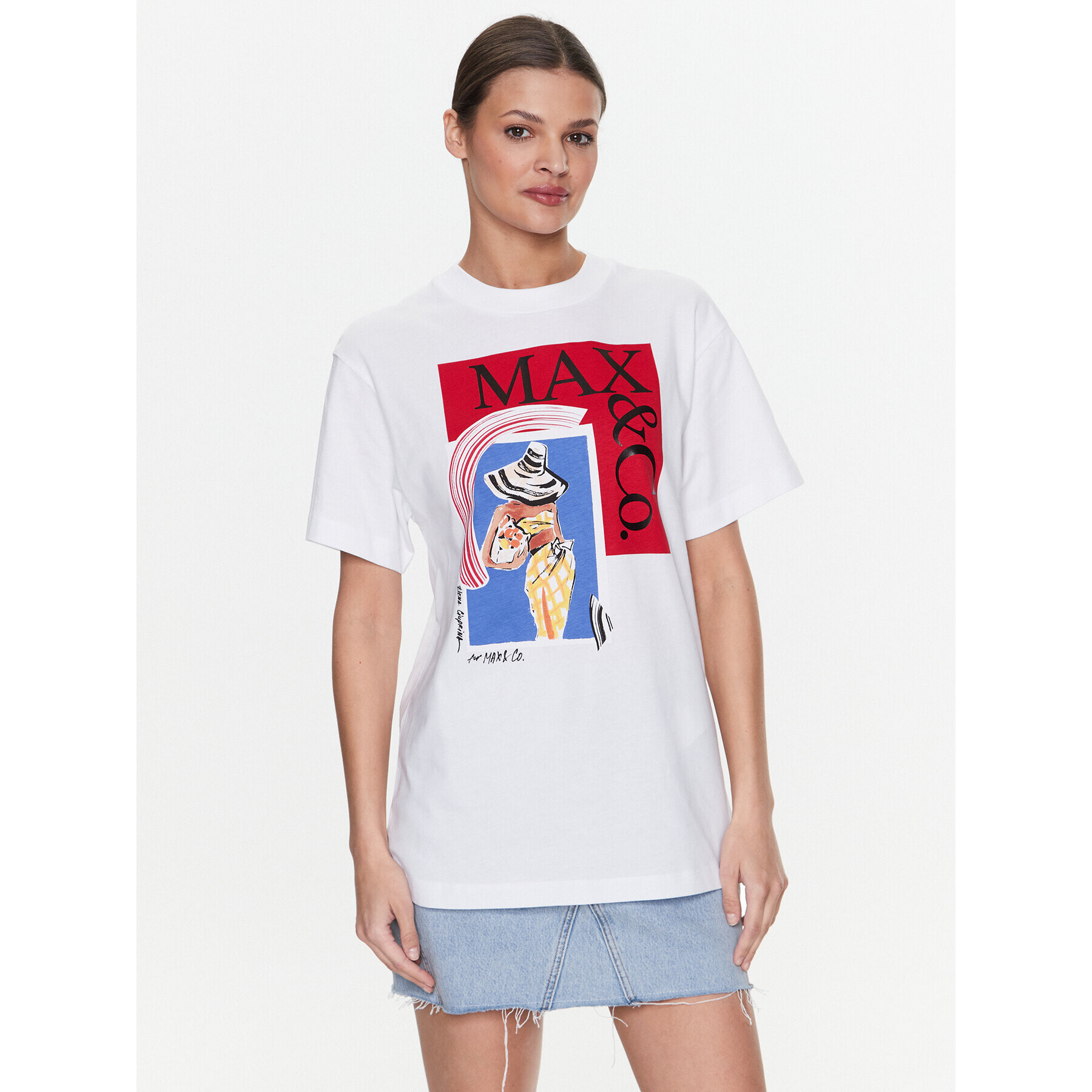 MAX&Co. Тишърт Teelabe C9710623 Бял Relaxed Fit - Pepit.bg