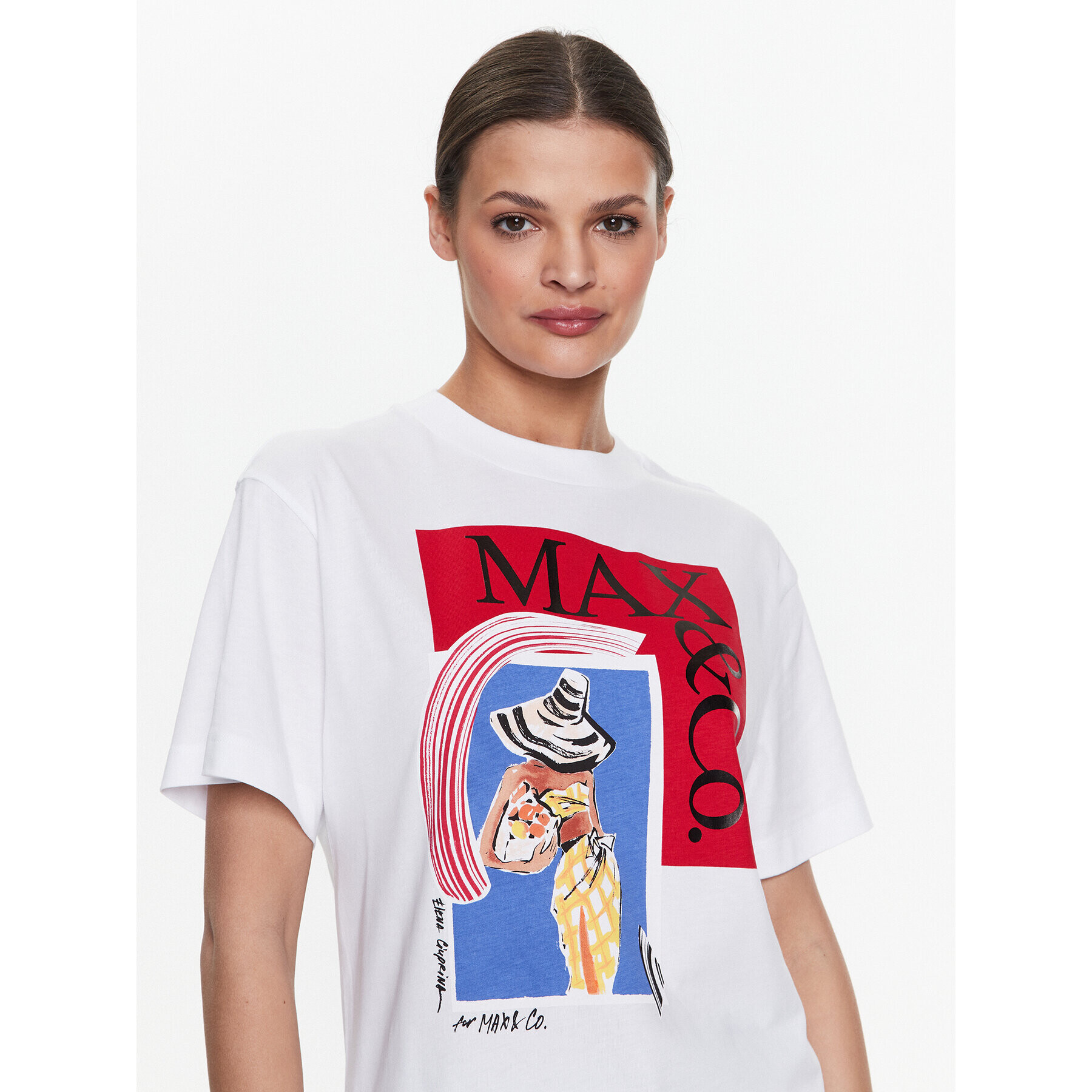 MAX&Co. Тишърт Teelabe C9710623 Бял Relaxed Fit - Pepit.bg