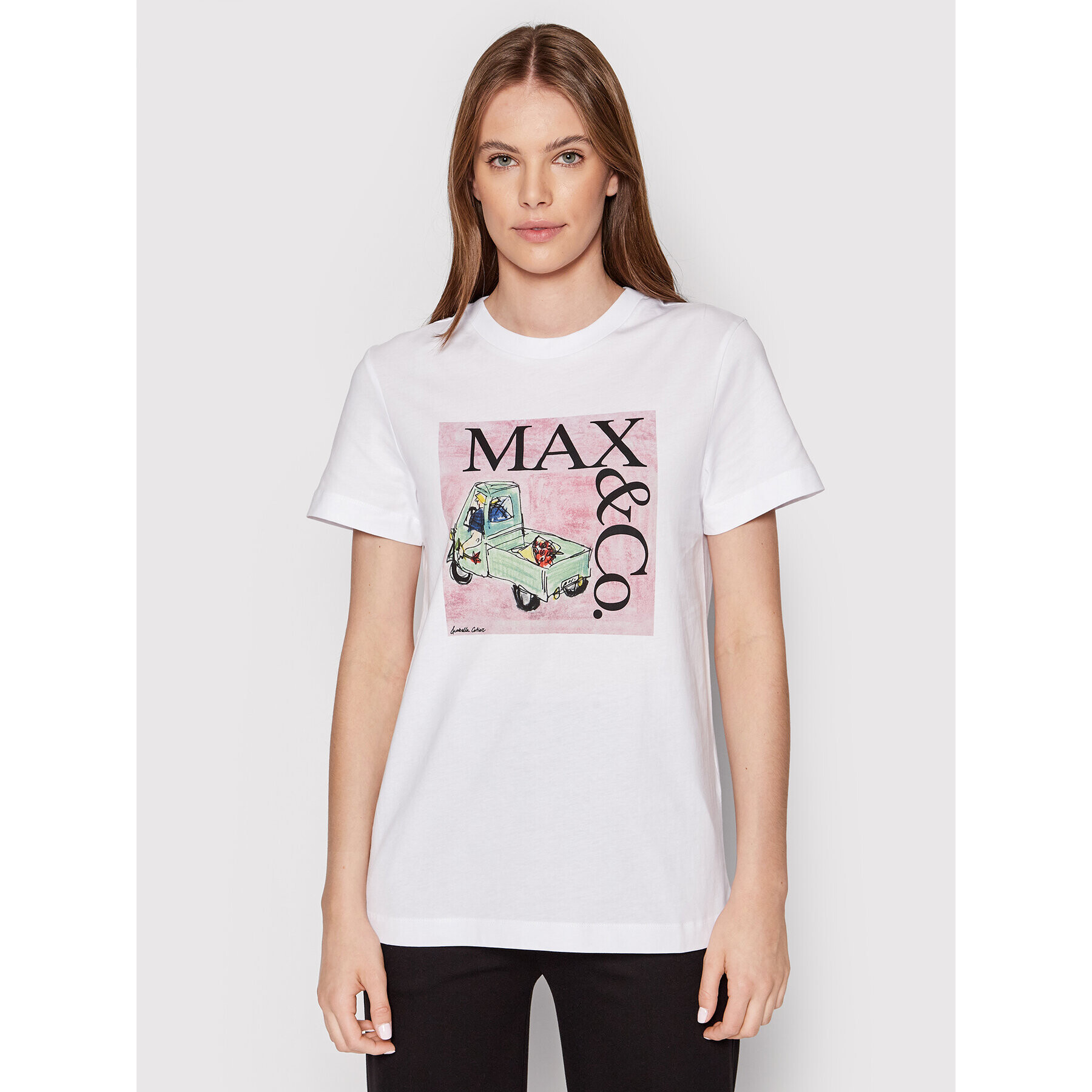 MAX&Co. Тишърт Teelabi 79719022 Бял Regular Fit - Pepit.bg