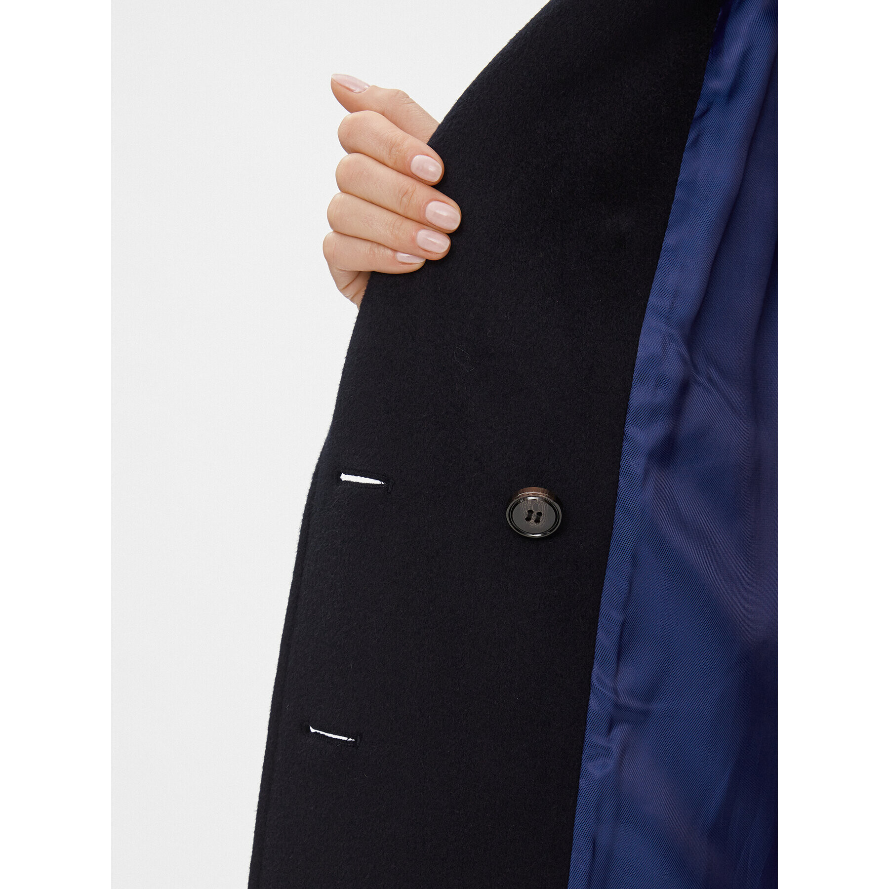 MAX&Co. Вълнено палто Elemento 70140523 Тъмносин Relaxed Fit - Pepit.bg