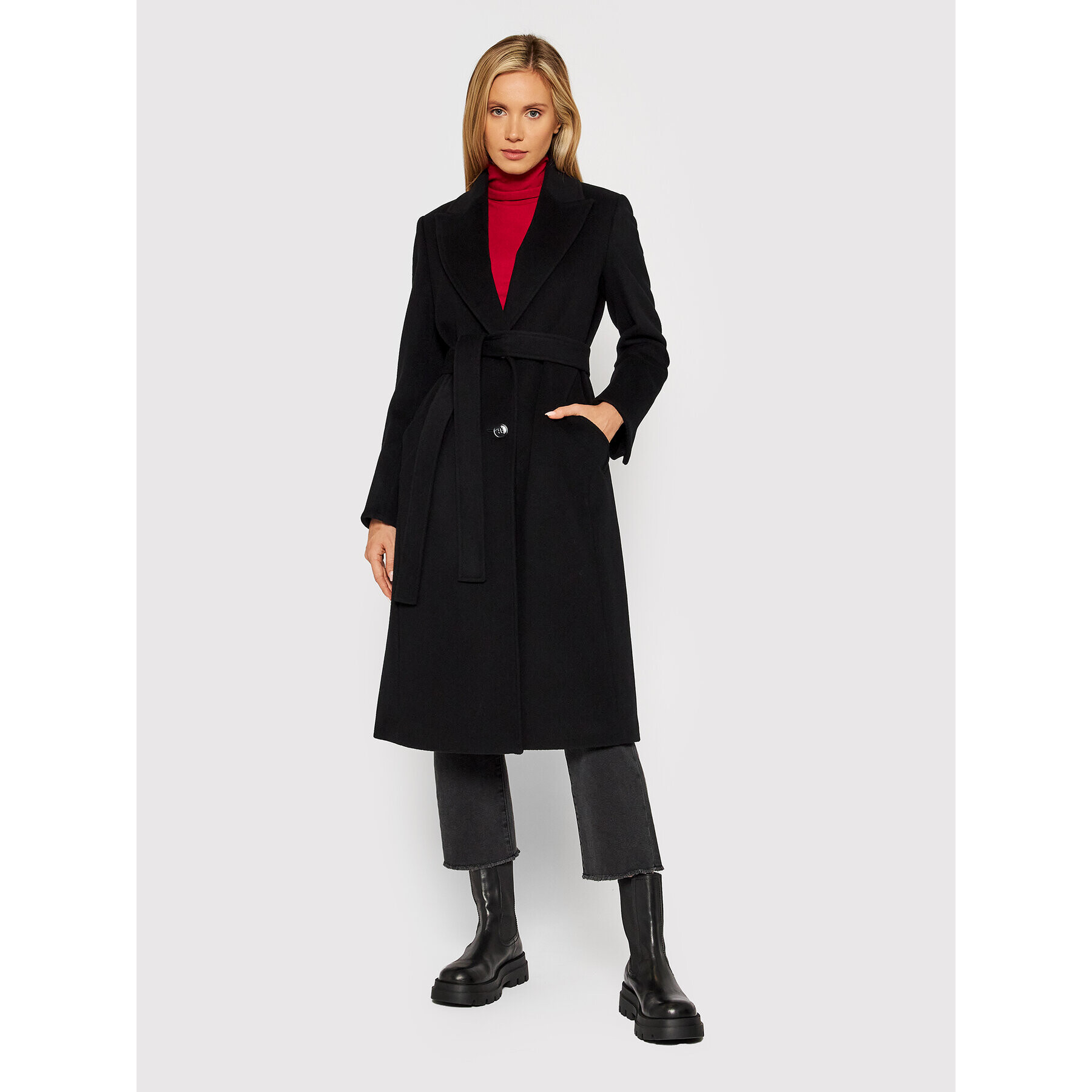 MAX&Co. Вълнено палто Fondato 70140921 Черен Regular Fit - Pepit.bg