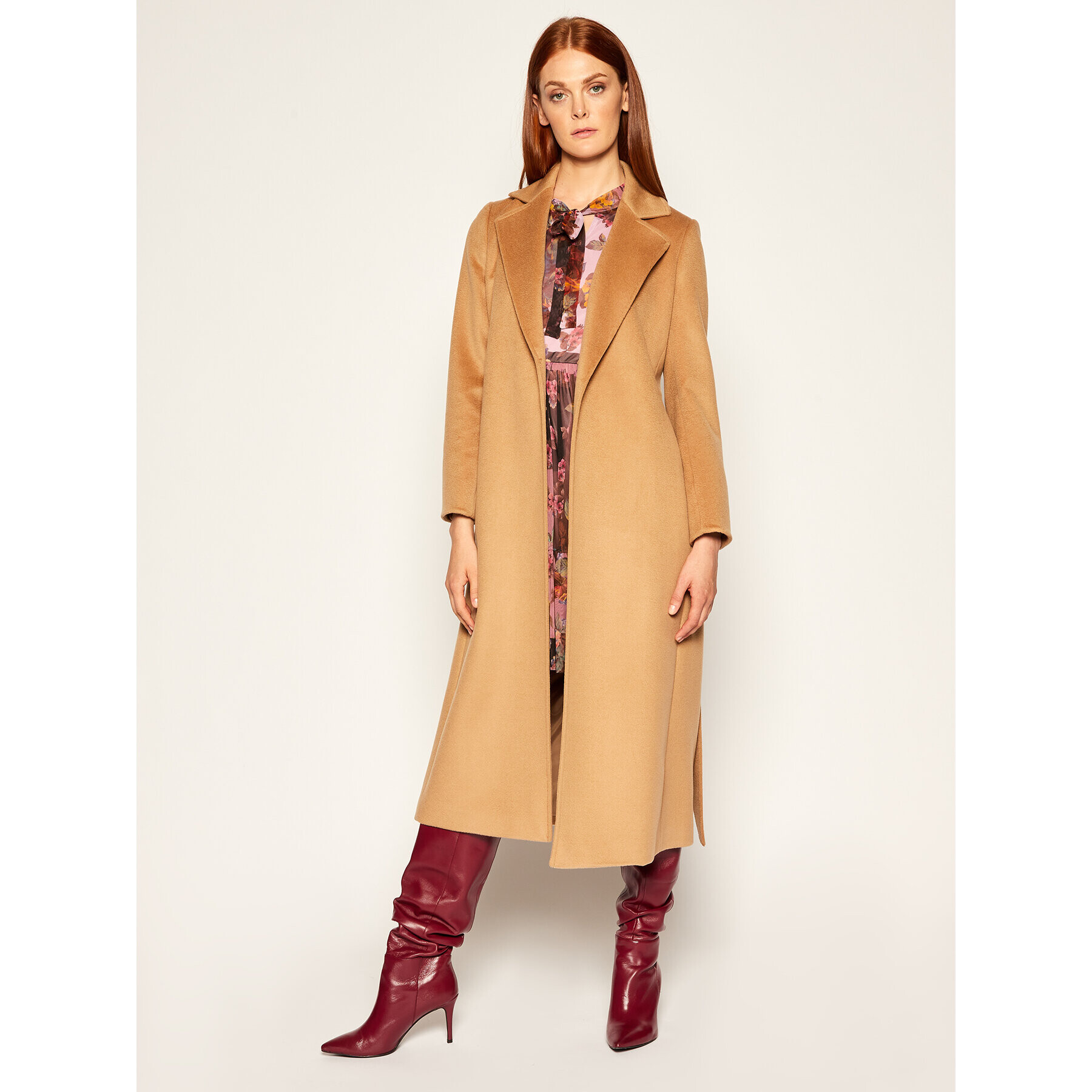 MAX&Co. Вълнено палто Longrun 40149520 Кафяв Regular Fit - Pepit.bg