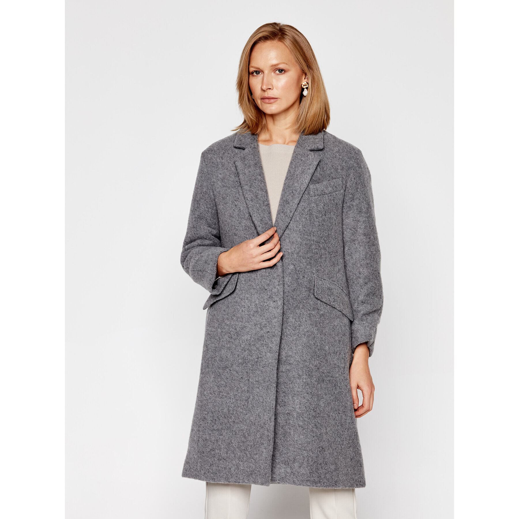 MAX&Co. Вълнено палто Quarzo 70140620 Сив Regular Fit - Pepit.bg
