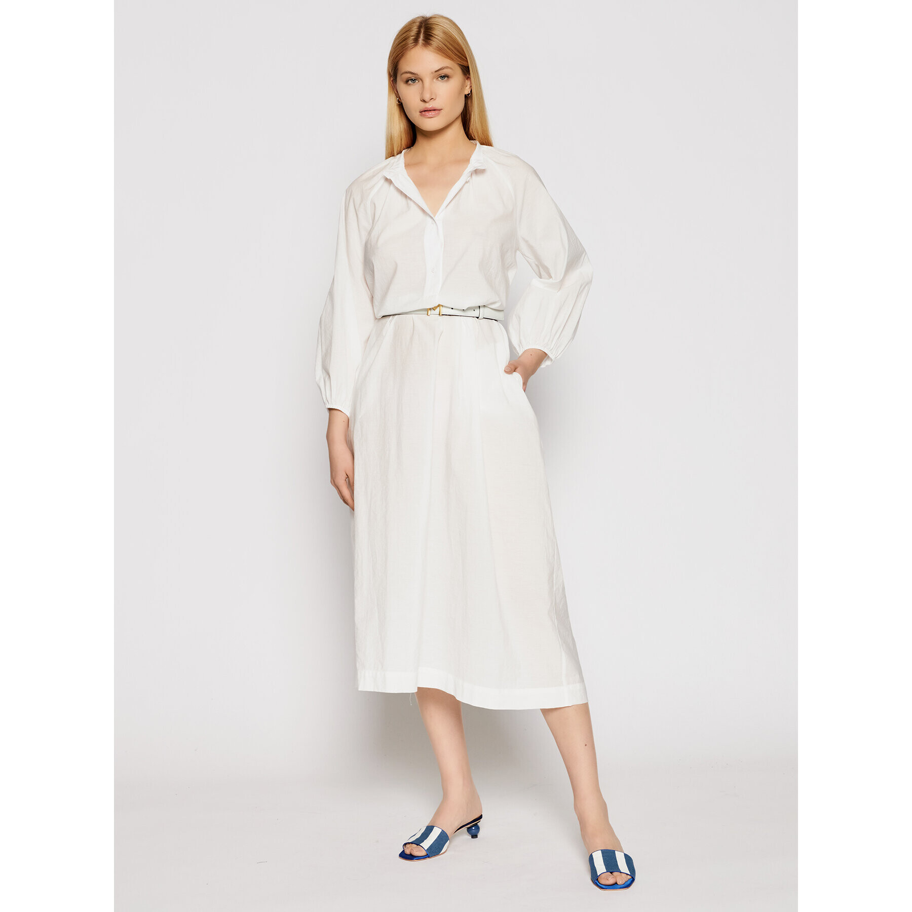 Max Mara Beachwear Плажна рокля Ebrid 32210618 Бял Regular Fit - Pepit.bg