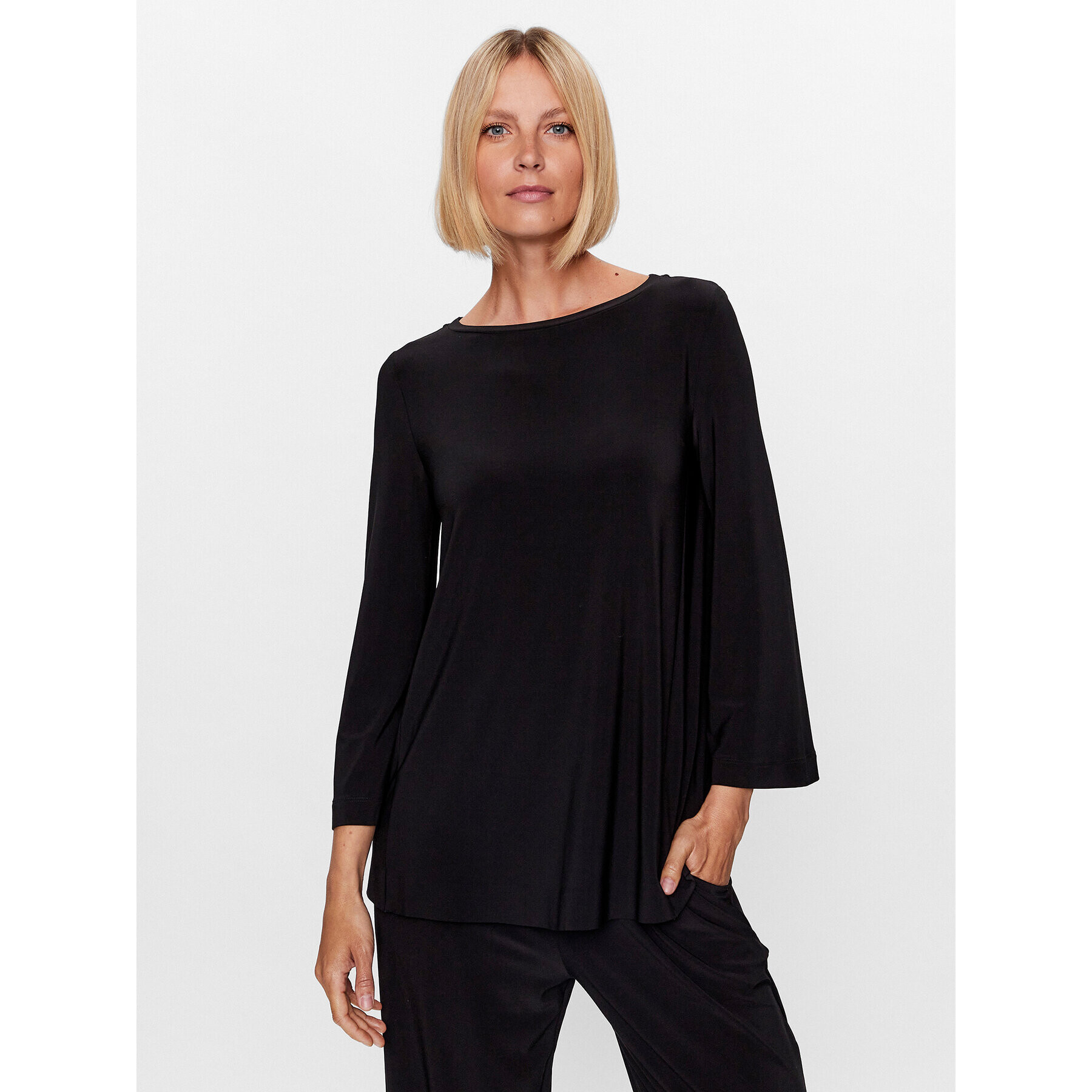Max Mara Leisure Блуза Pampas 23394603 Черен Relaxed Fit - Pepit.bg