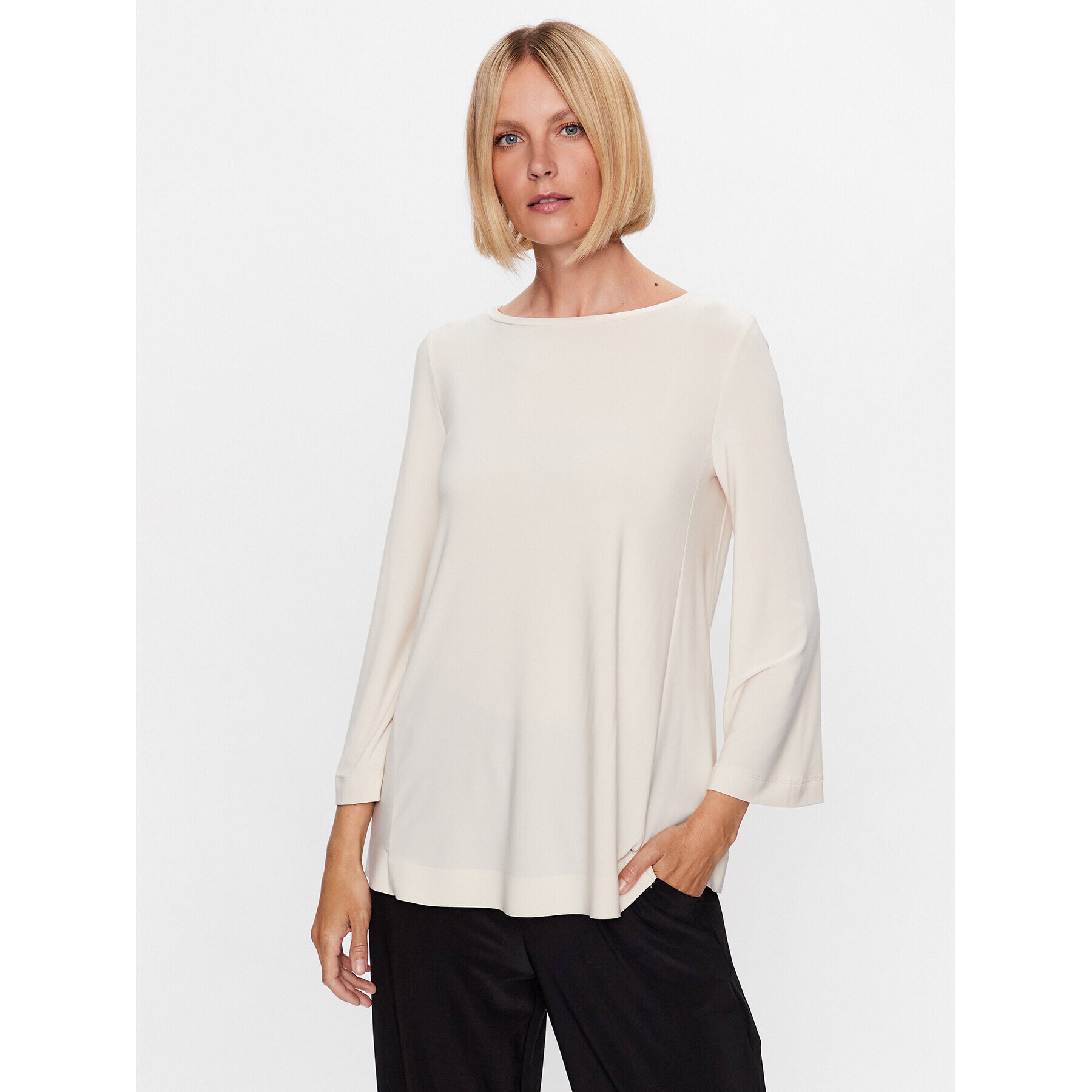 Max Mara Leisure Блуза Pampas 23394603 Екрю Relaxed Fit - Pepit.bg