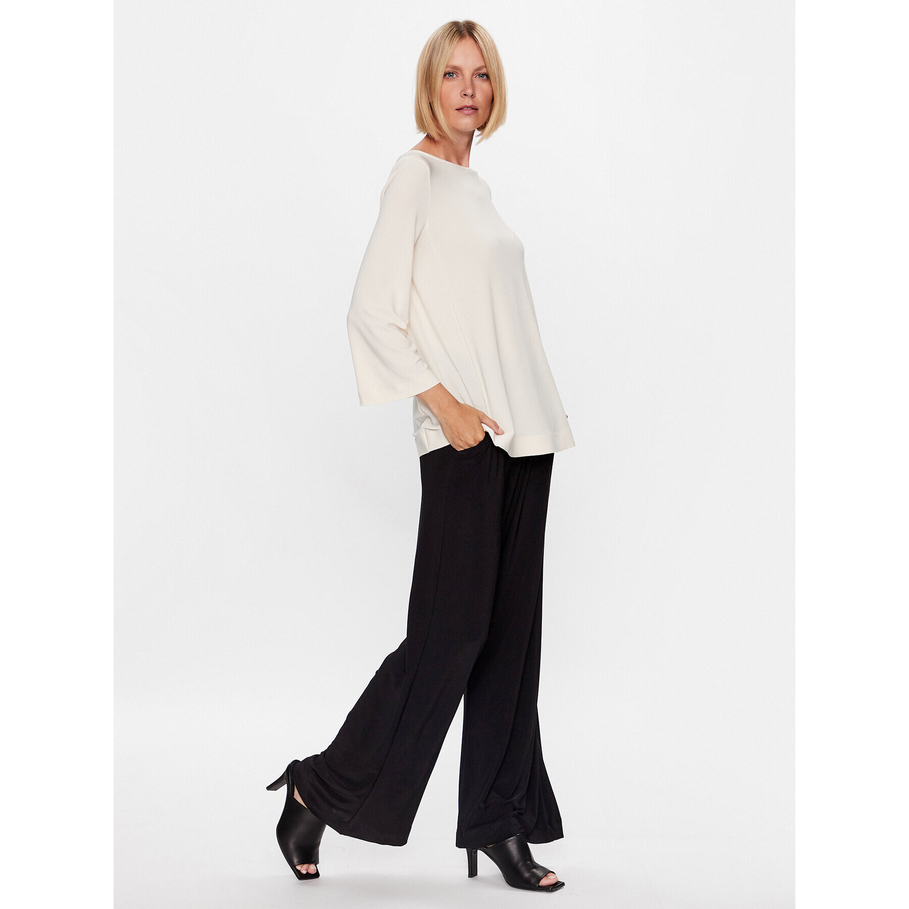 Max Mara Leisure Блуза Pampas 23394603 Екрю Relaxed Fit - Pepit.bg