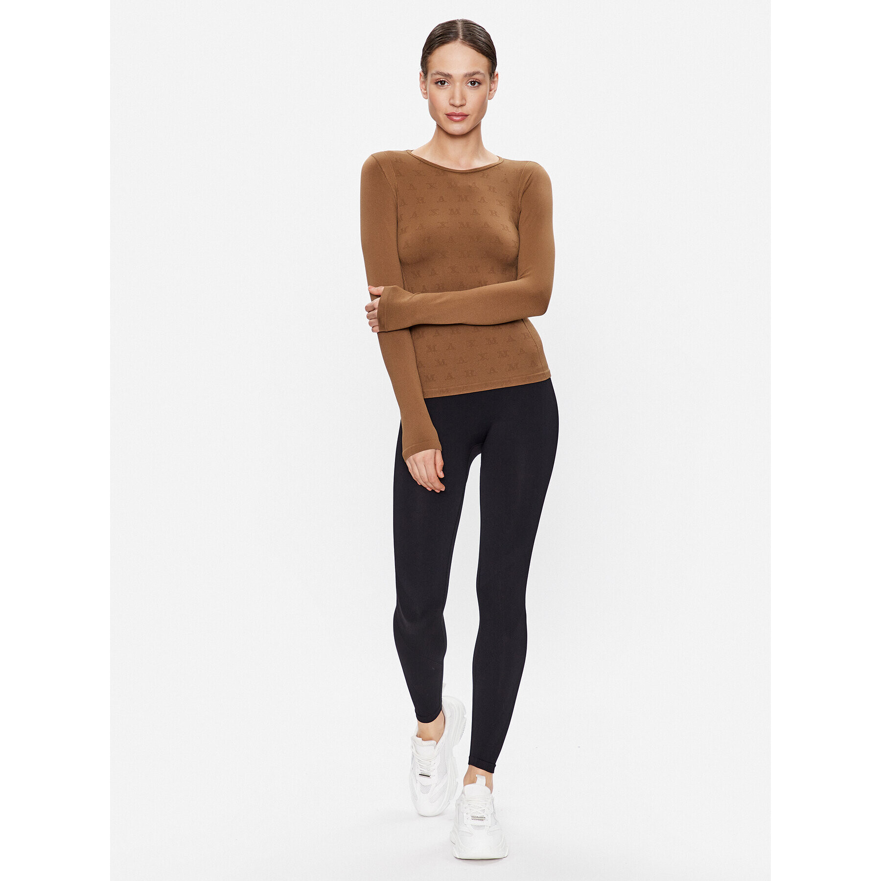 Max Mara Leisure Блуза Rapallo 33661626 Кафяв Slim Fit - Pepit.bg