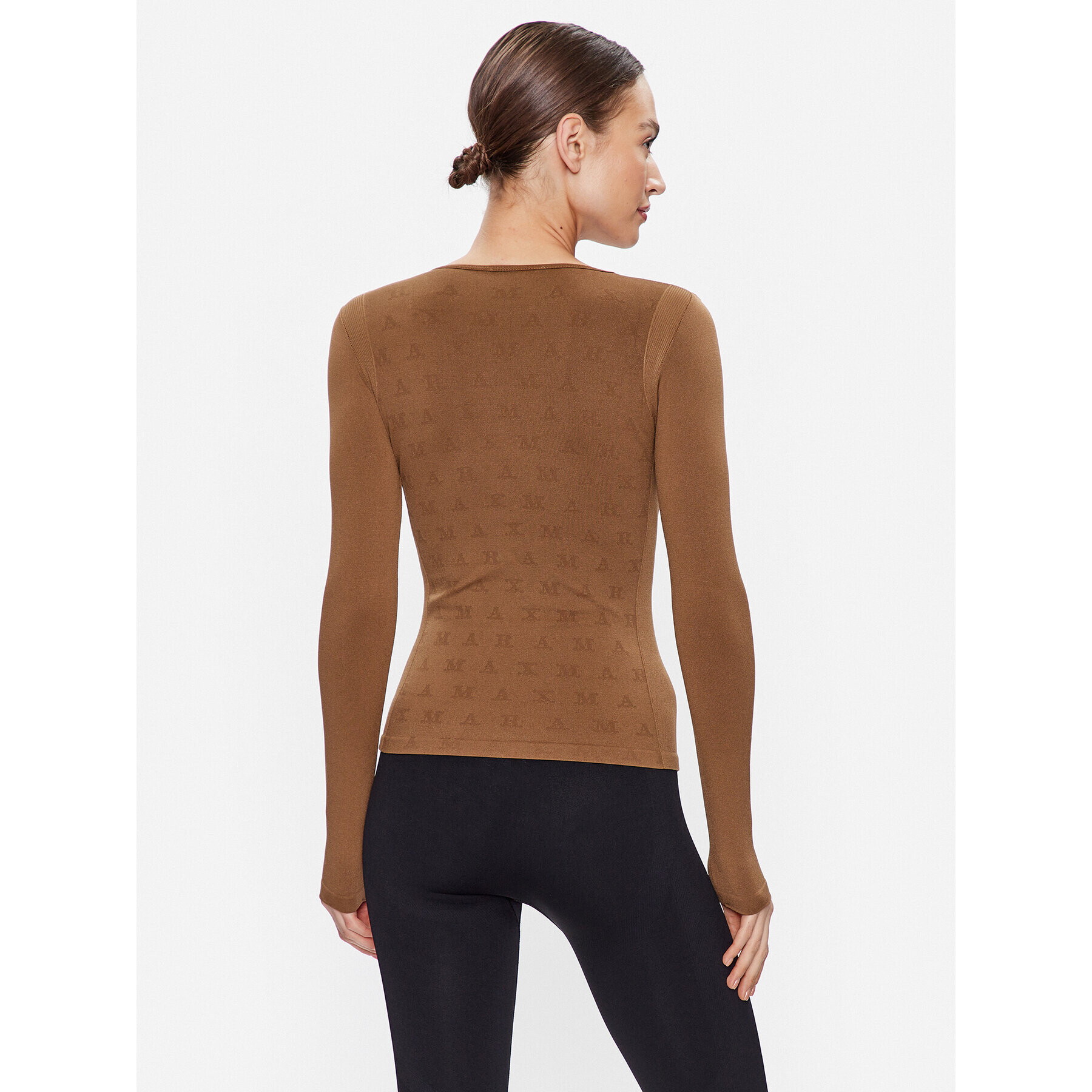 Max Mara Leisure Блуза Rapallo 33661626 Кафяв Slim Fit - Pepit.bg