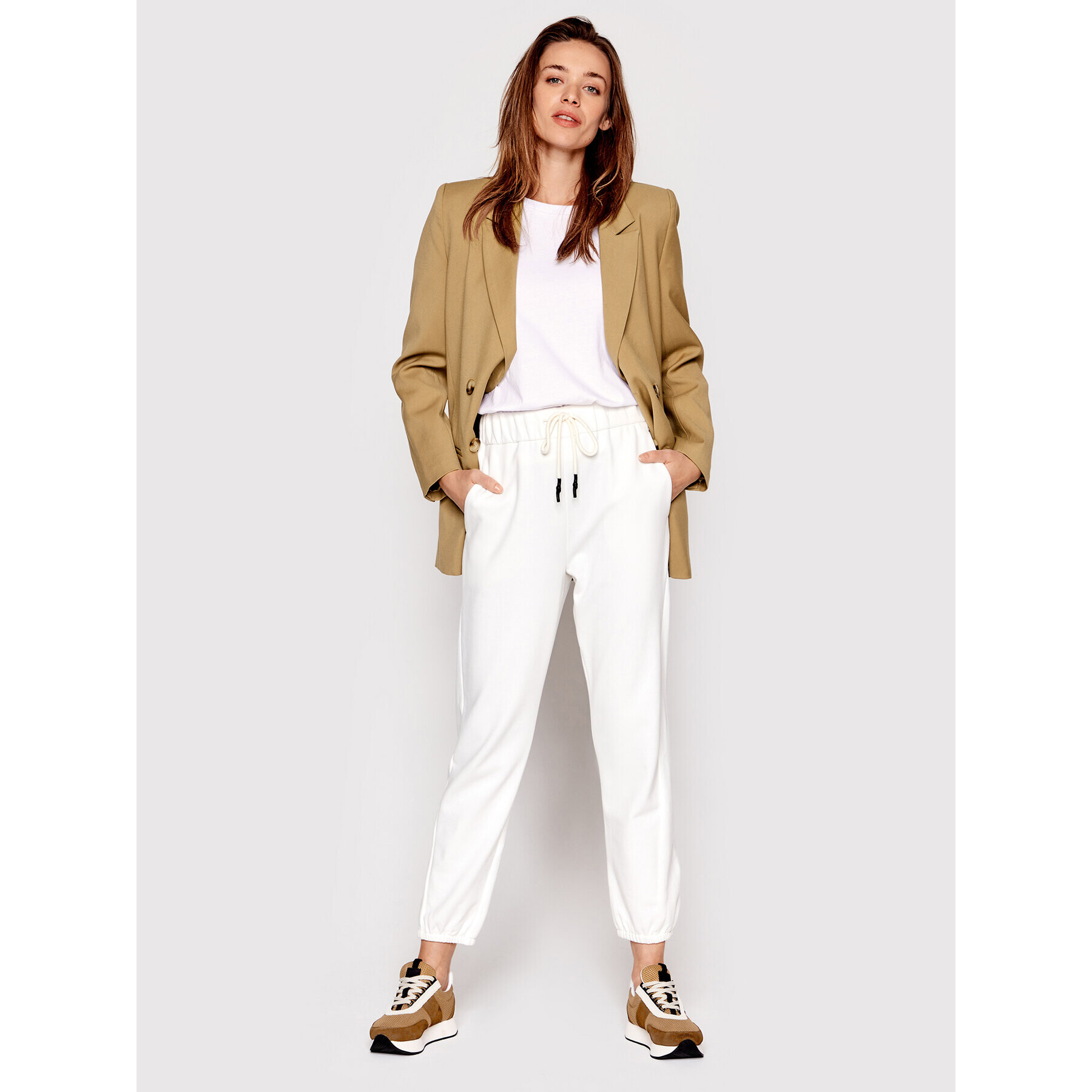 Max Mara Leisure Долнище анцуг Porfido 37810826 Бял Regular Fit - Pepit.bg