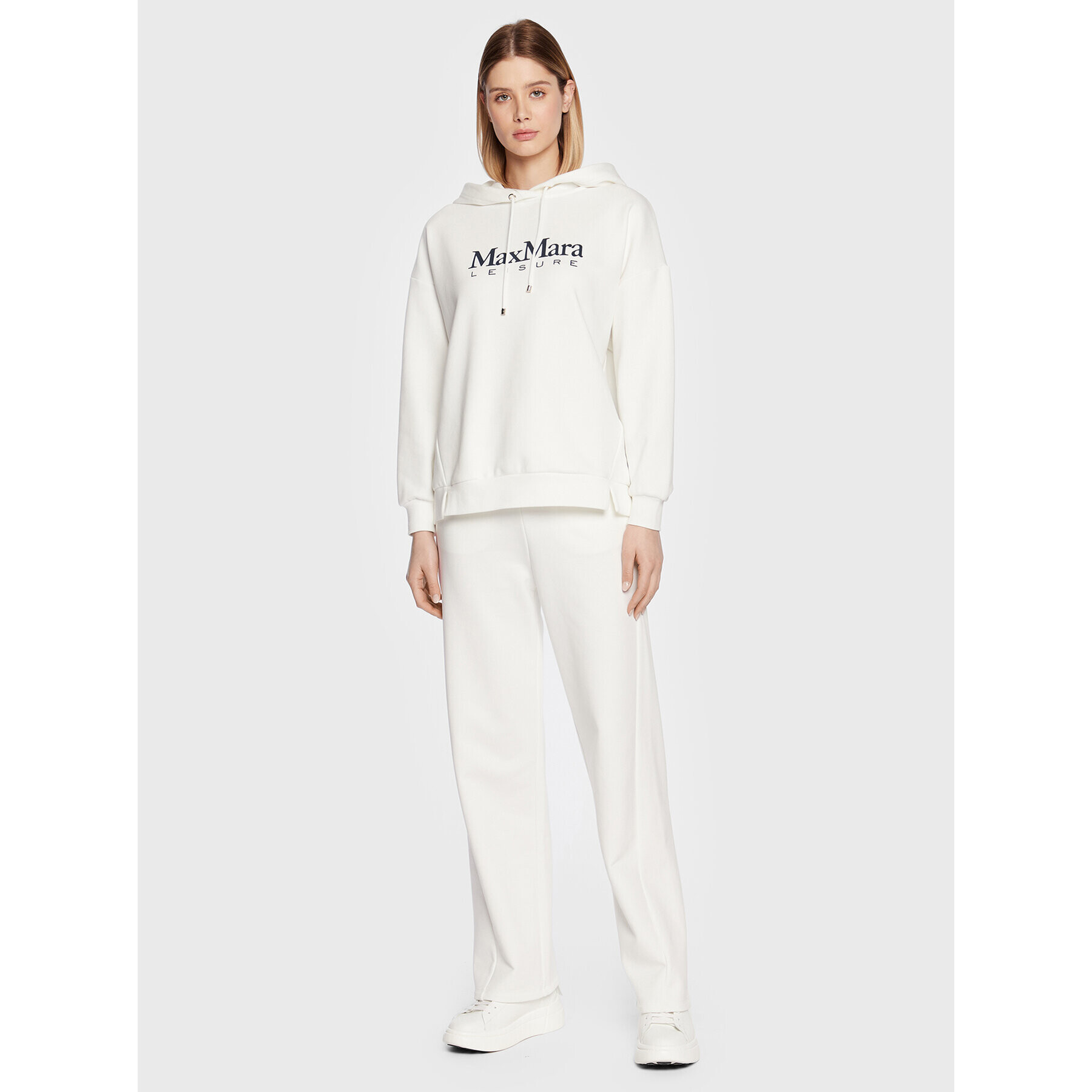 Max Mara Leisure Долнище анцуг Ultra 23378104 Бял Relaxed Fit - Pepit.bg