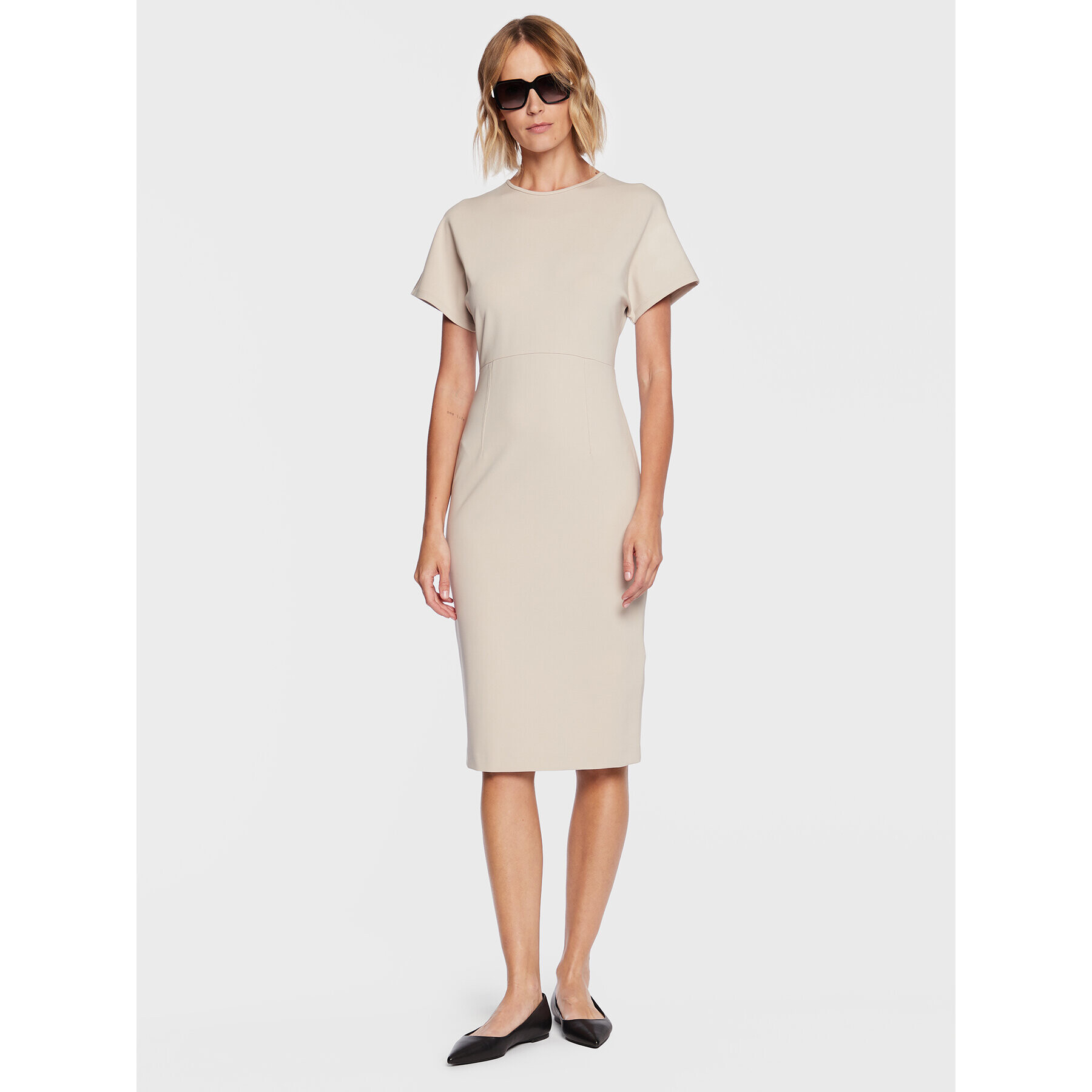 Max Mara Leisure Ежедневна рокля Eco 23362105 Екрю Regular Fit - Pepit.bg